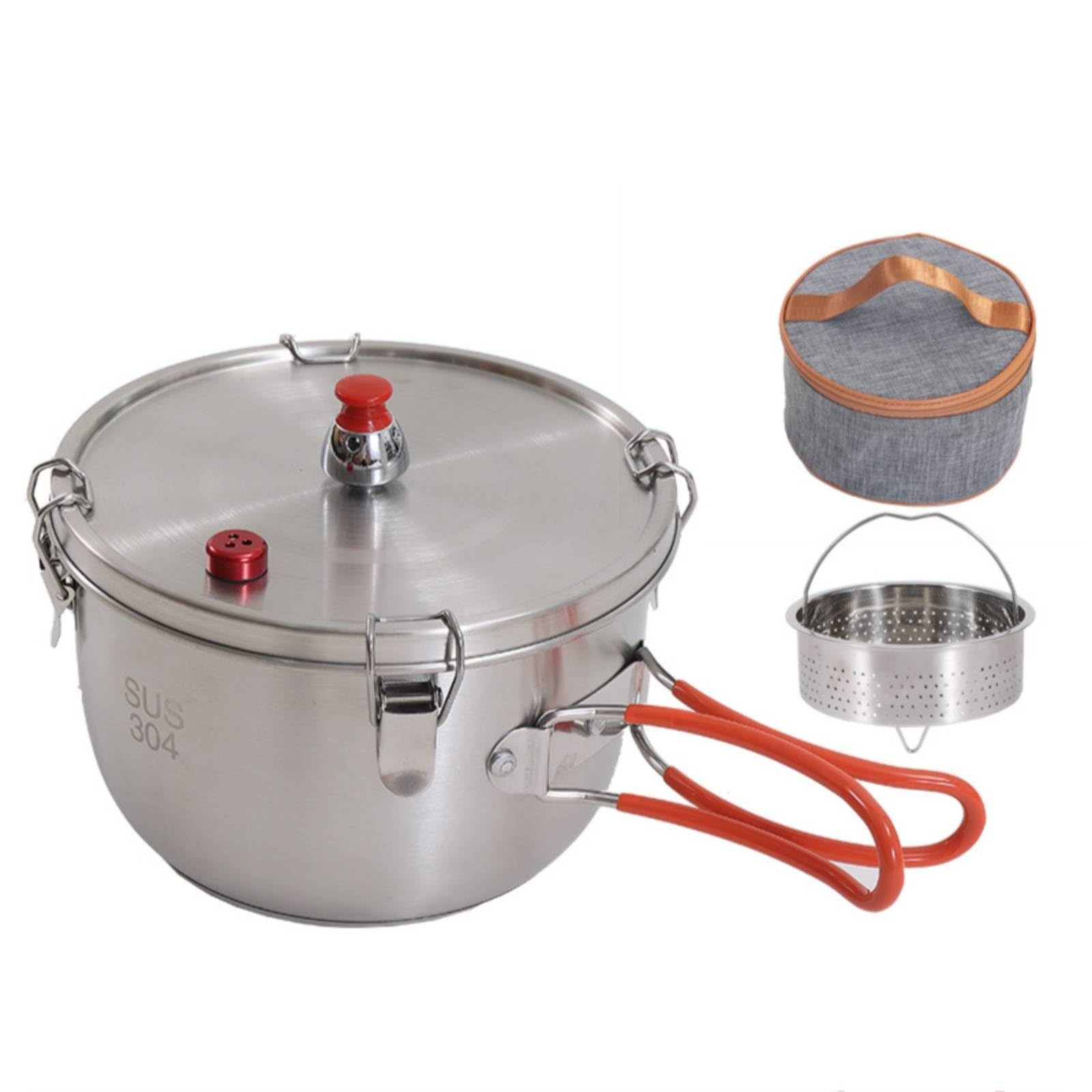 Snappsy Foldable Handles Micro Pressure Cooker Locking Latches MicroPressure Cooking Pot Sealing Gasket Cookware Brushed Metal 