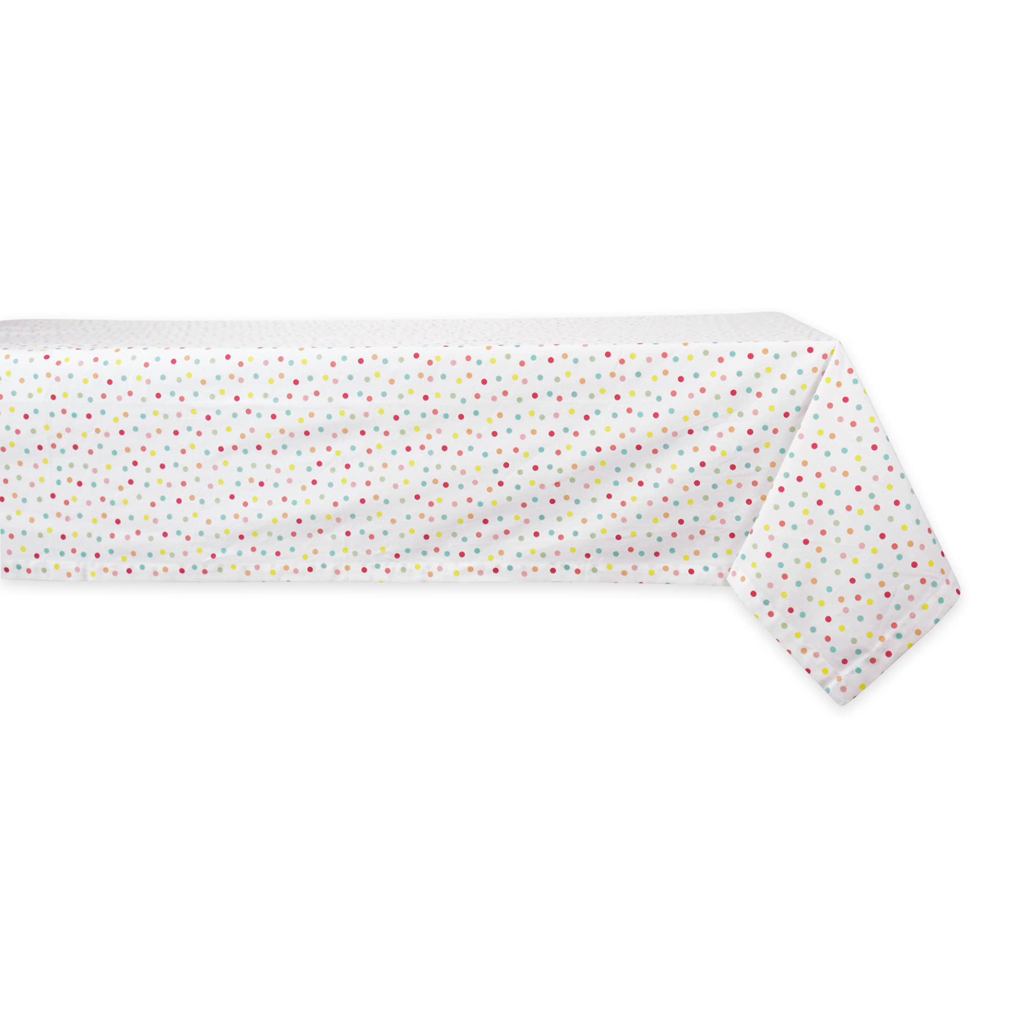 Dii Polka Dot Party Print Tabletop Collection Reusable & Machine Washable, Tablecloth, 60X104, Multicolor Confetti Dots