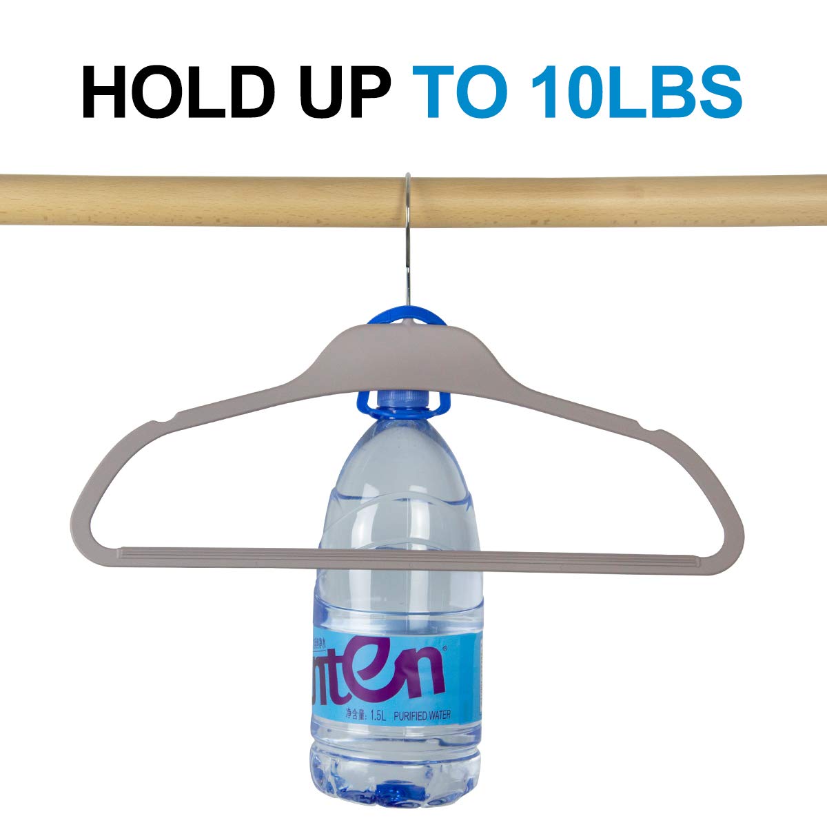 Elong Home Plastic Hangers For Clothes, Upgraded Rubber Non Slip Clothes Hangers, Non Velvet Durable Clothing Hangers, 15.7 Inch