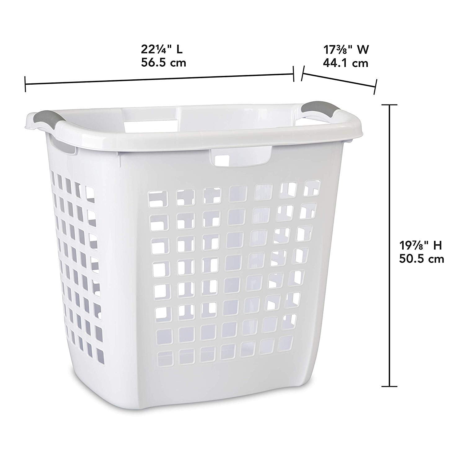 Sterilite Ultra Easy Carry Laundry Hamper, Comfort Handles To Easily Carry Clothes Between The Bedroom And Laundry Room, Plastic