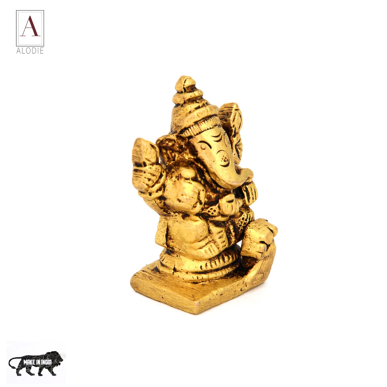 Alodie- Brass Ganesh Bhagwan Idol, Ganpati Idol, Bappa Murti Small For Home Entrance Decor Diwali Gift Ganesha