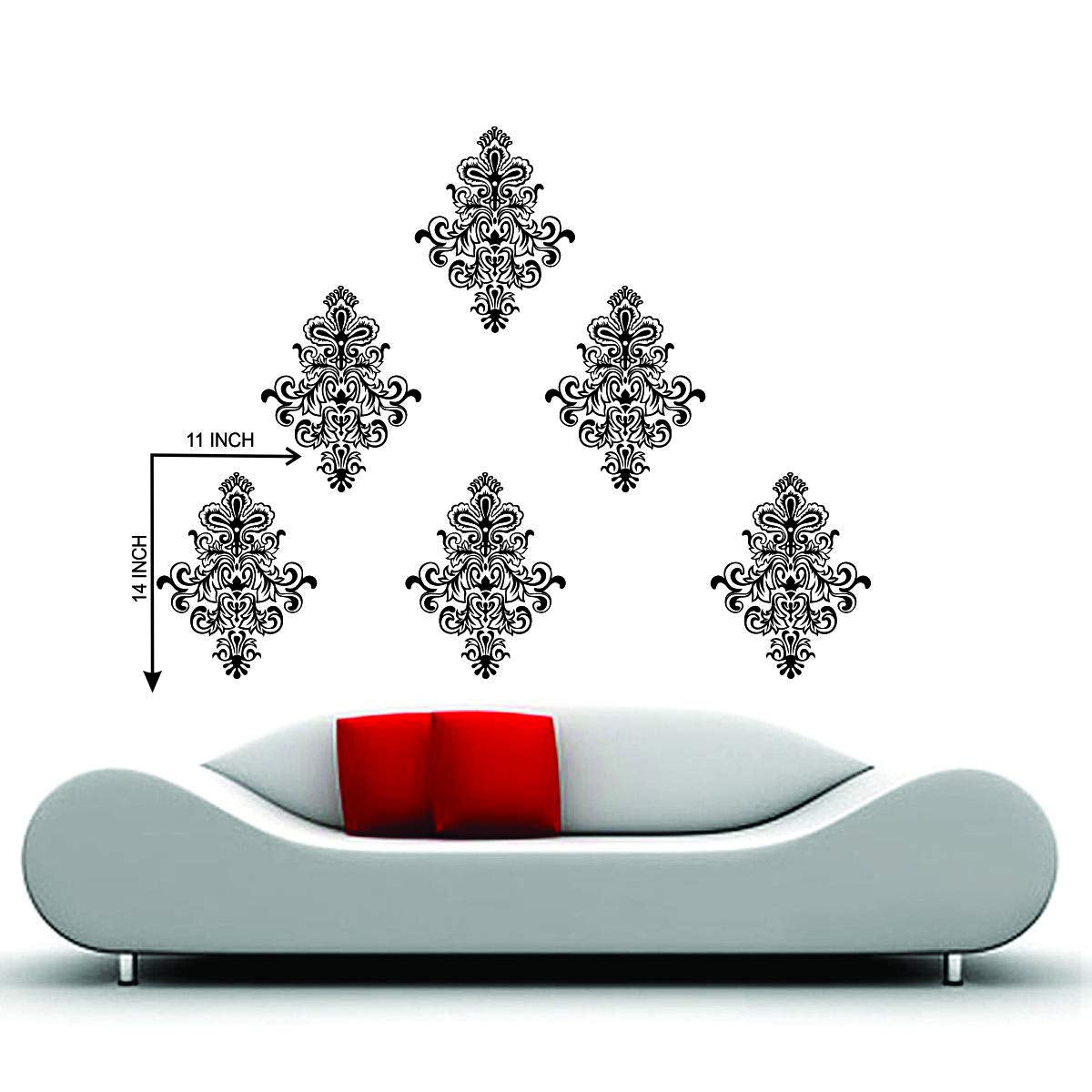 Decor Villa Border Motif Wall Sticker and Decal (PVC Vinyl,Sheet Size -58 cm x 76 cm) 6 Pic.