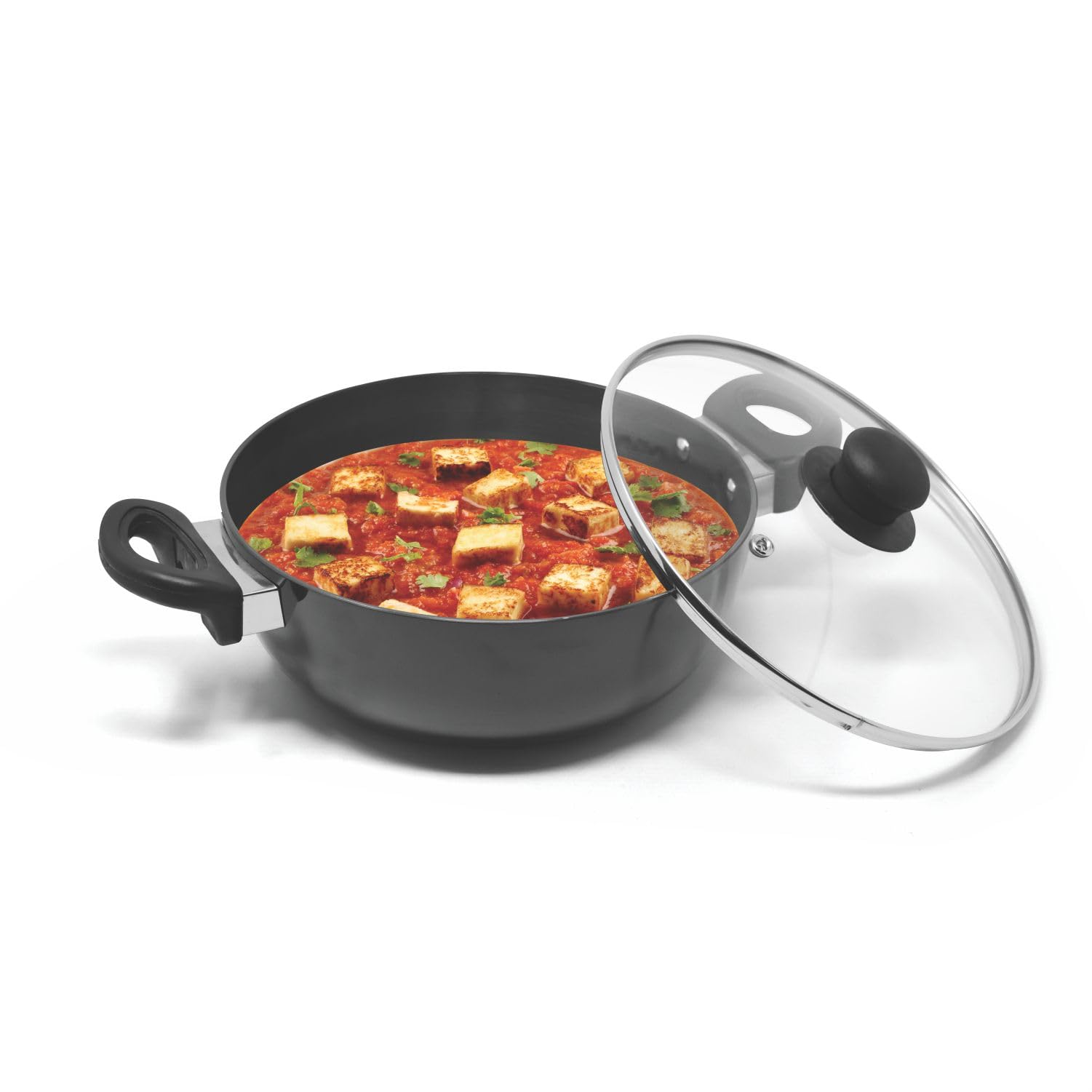 Signoraware Opulent Non Stick Kadhai 24Cm | Non-Stick Coating Allows Oil Saving | Heat-Resistant Grip | Gas & Induction Compatib