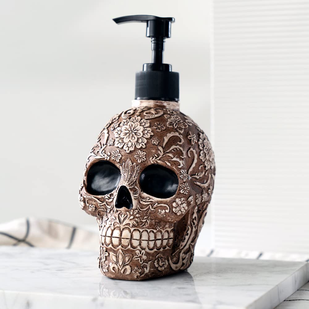 Skull Soap Dispenser With Rust Proof Pump, Refillable Liquid Hand Lotion Bottle For Bathroom, Bedroom And Kitchen(New Upgrade Pu