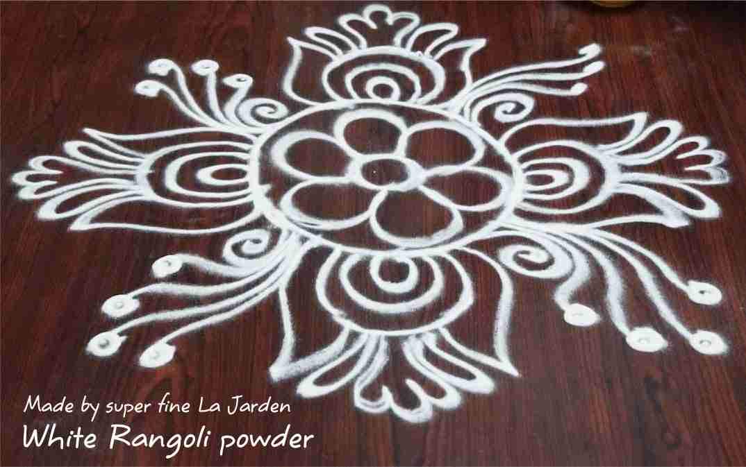 La Jarden Free Flow Marbel White Rangoli A1 Quality 900g, White Kolam Powder, White Rangoli for Wedding Decorations, for Navratr