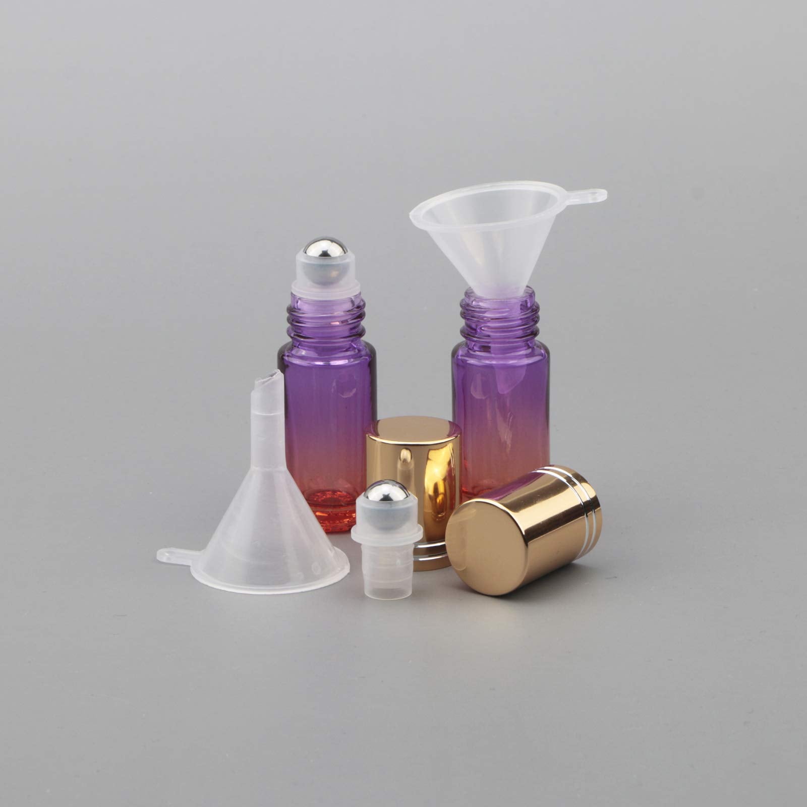 Ellbest 5Ml Rolling Glass Bottle For Essential Oil 17Pcs Roller Bottles With Stainless Steel Roller Balls&Funnels Reusable Perfu