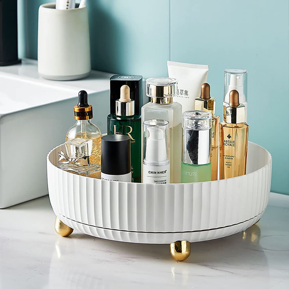 Makeup Organizer, 360 Degree Rotating Lazy Susan Perfume Lotion Cosmetic Skincare Organizer Storage Display Tray For Vanity Dres