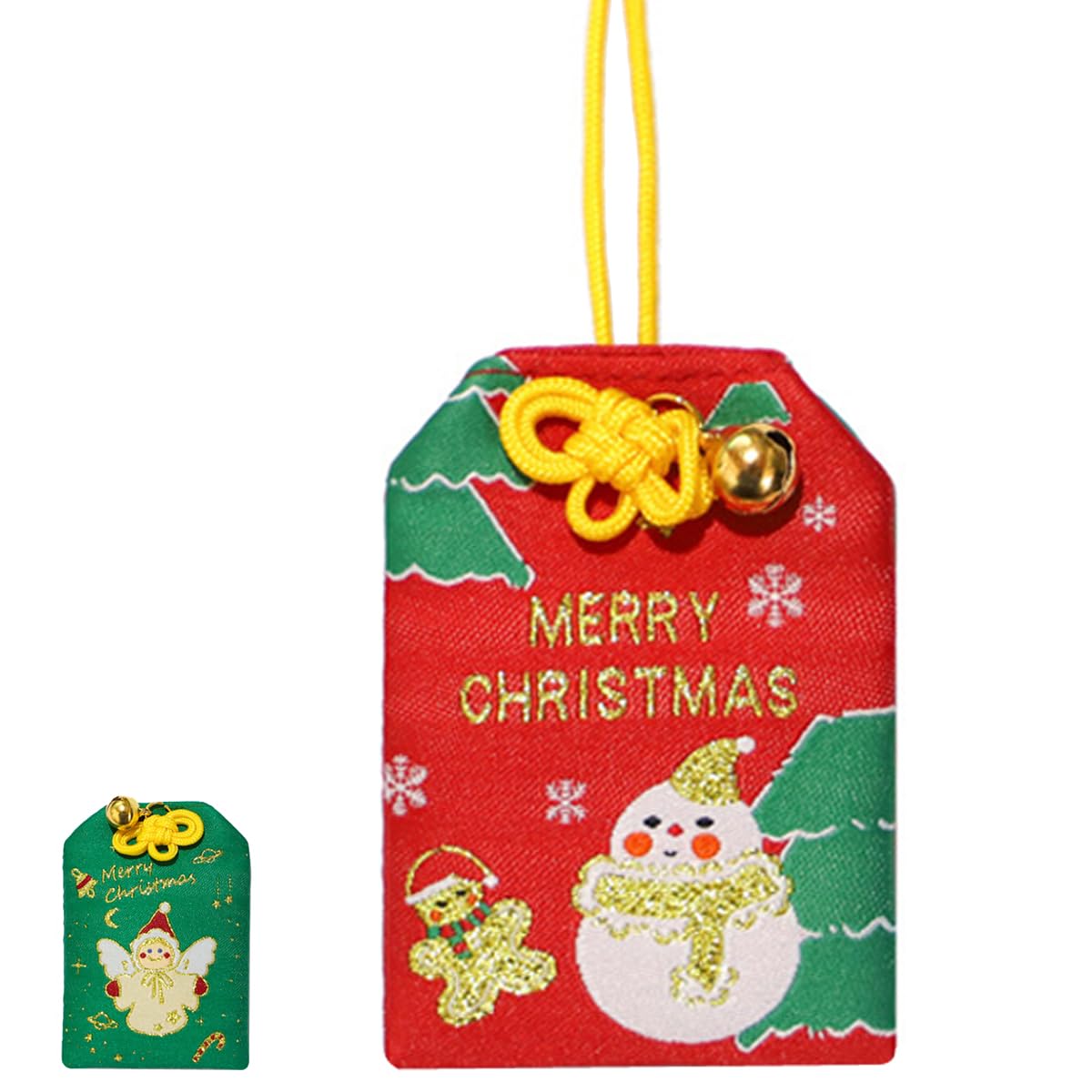 Japanese Omamori Christmas Elements Santa Claus Little Angels/Snowman Blessing Bag for Good Luck Christmastree Hanging Decoratio