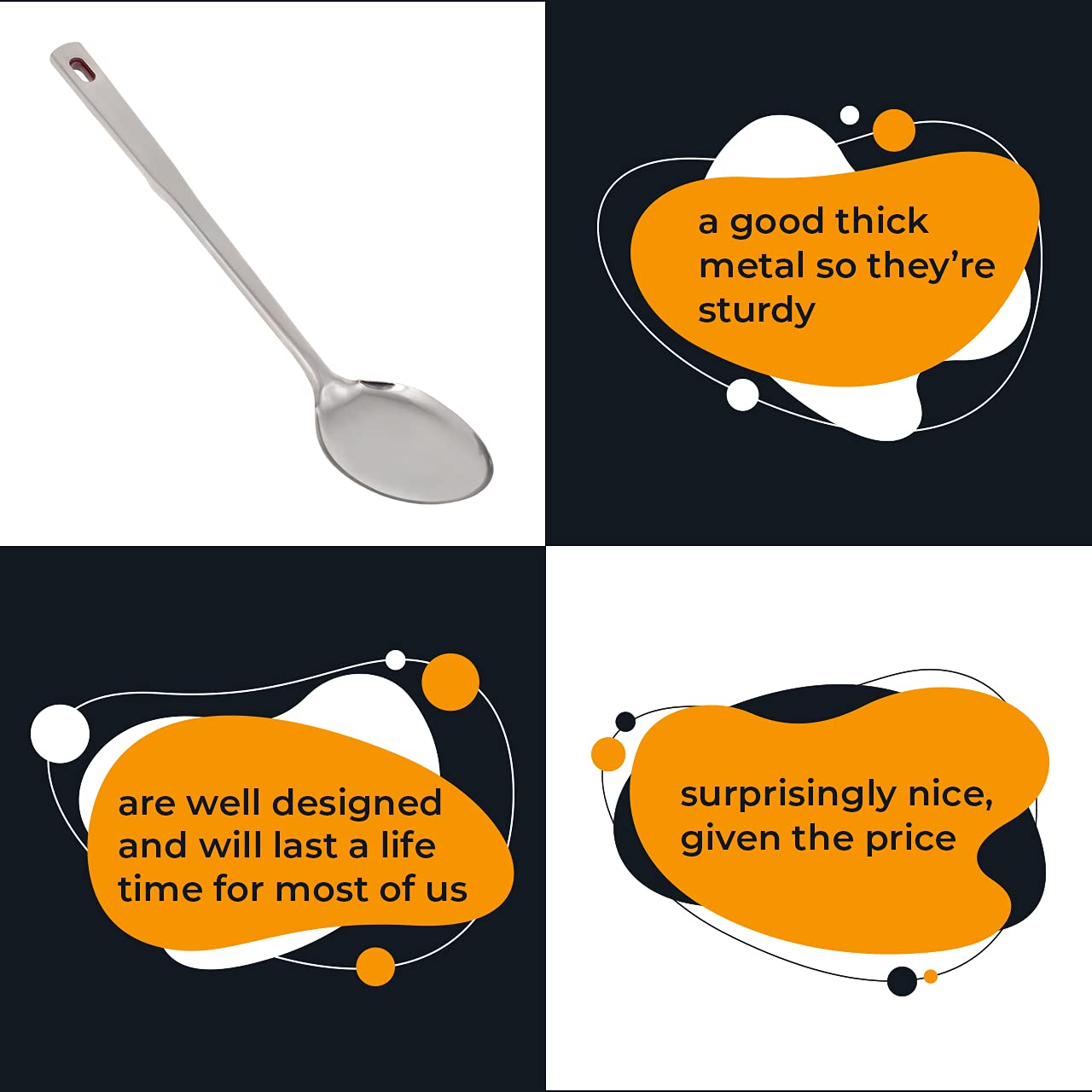 Stainless Steel Serving Spoon - Buffet Large Spoons For Kitchen - Metal Cooking Scooper