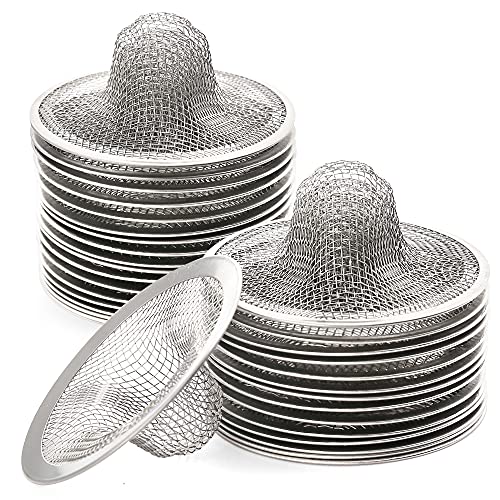 Lotfancy Bathroom Sink Strainer, Pack Of 30, 2.75'' Top Shower Drain Strainer, Stainless Steel Hair Catcher For Lavatory, Balcon