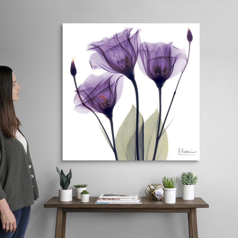 Canvas On Demand Purple Flower Trio Canvas Wall Art Print By Albert Koetsier, Home Decor, Artwork, 36''X36''