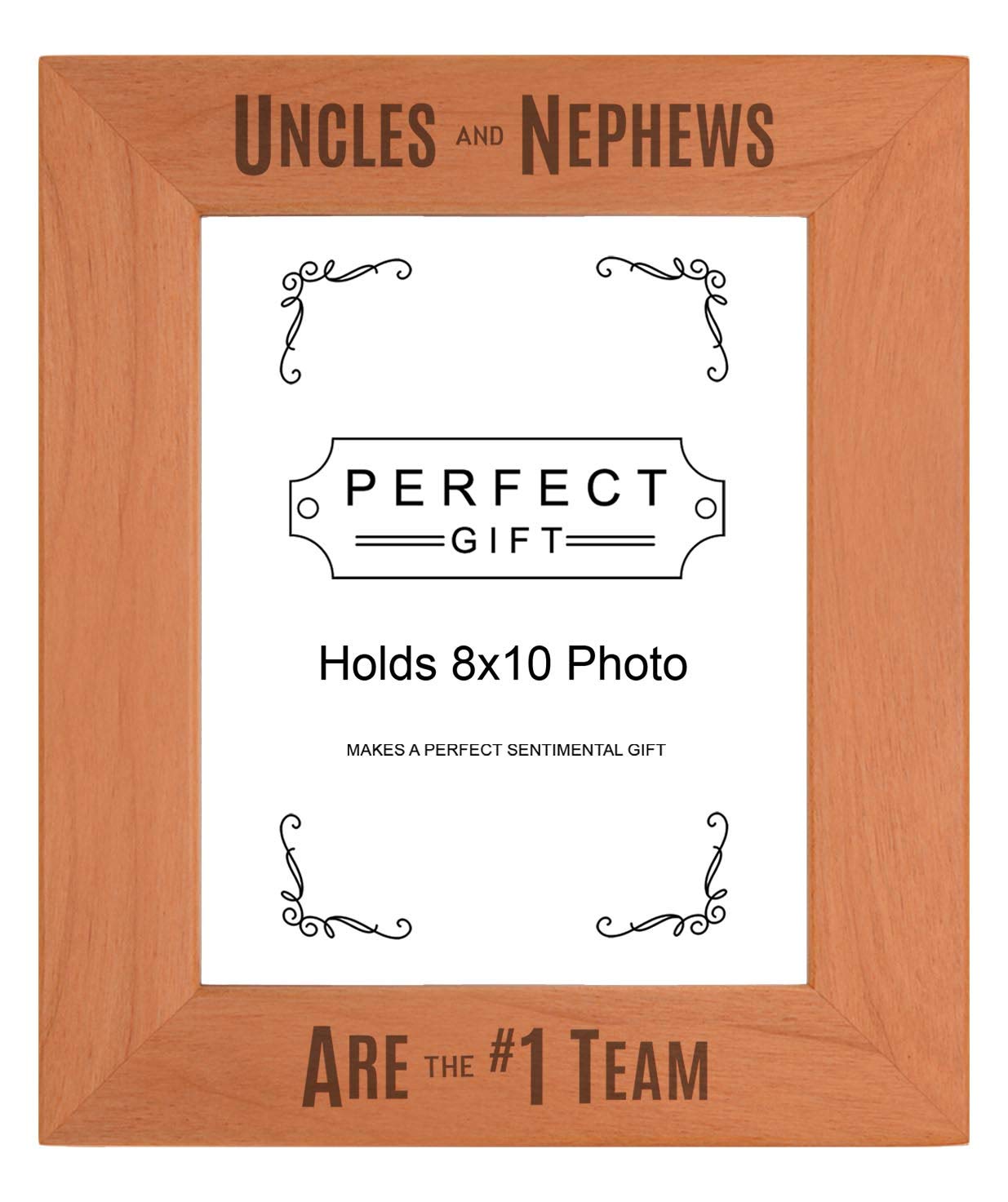 Sentimental Photo Frame Uncles And Nephews Are The #1 Team Wood Engraved 8x10 Portrait Picture Frame