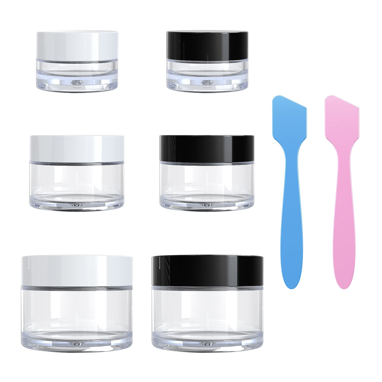 Veaide Travel Size Containers For Toiletries, 3 Size 0.17/0.5/1 Oz Small Cosmetic Jars For Makeup Face Creams Moisturizer Lotion