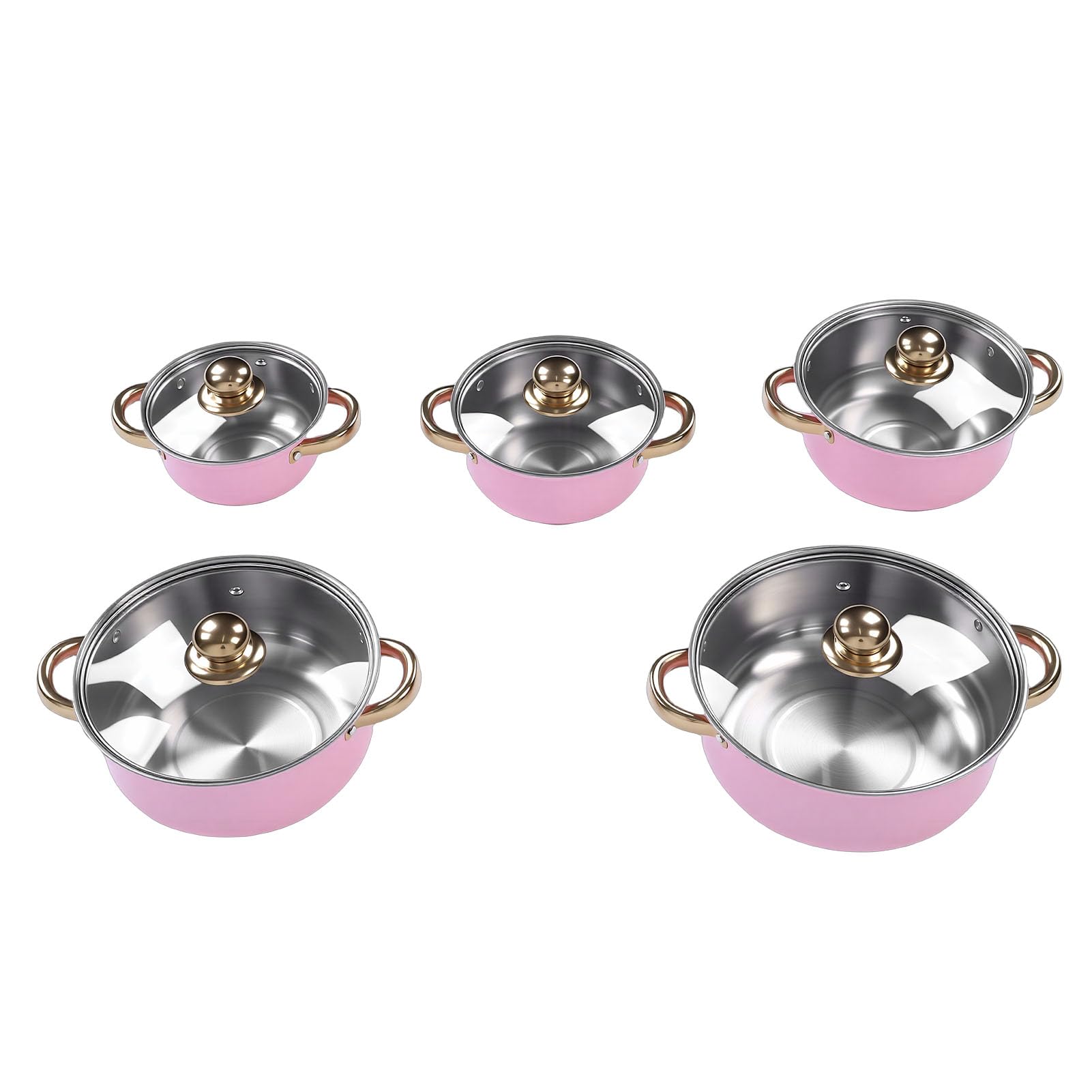 Jelquix Stainless Steel Cookware Set for Kitchen Cooking, 5Pcs