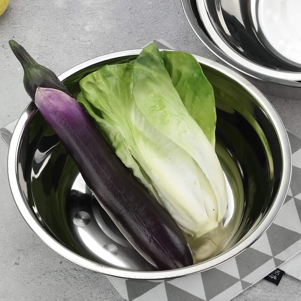Hommp 4-Pack Large Stainless Steel Mixing Bowls/Metal Prep Bowls, 10-Inch