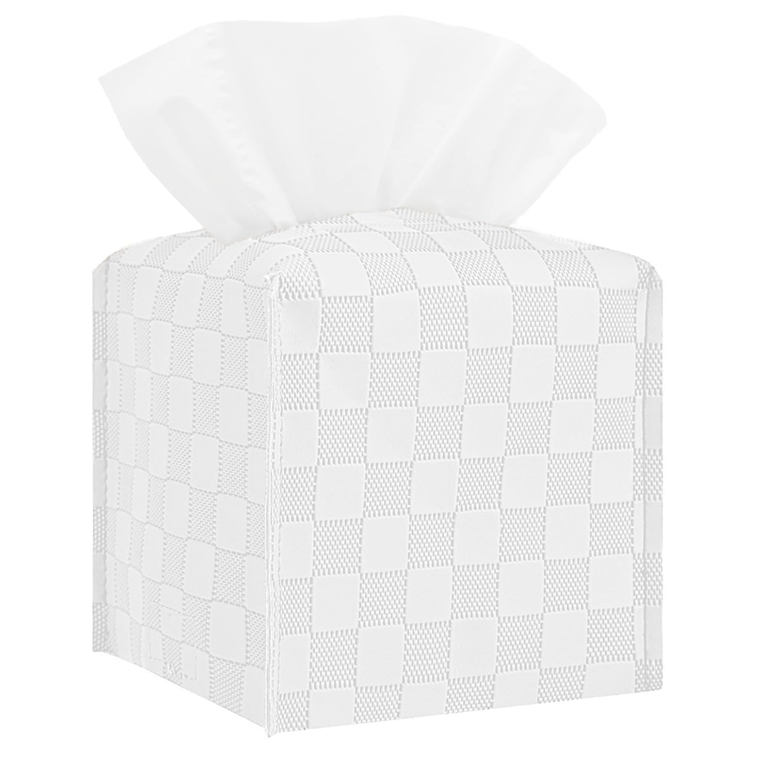 Tissue Box Cover, Tissue Box Holder, Tissue Holders Decorative Organizer For Home Decor, Tabletop And Car, 5''X5''X5'' (Off-Whit