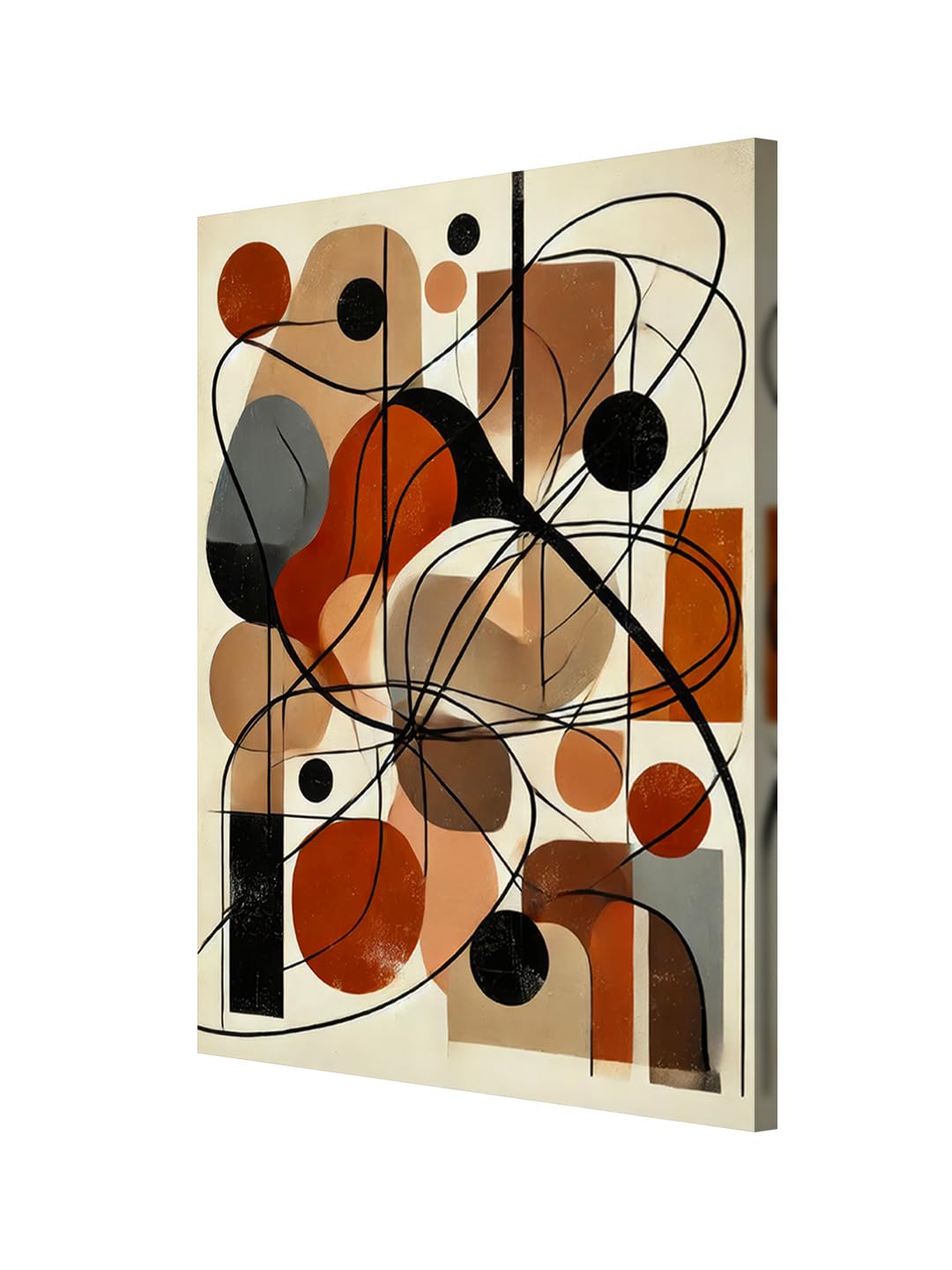 999Store Abstract Geometric Canvas Art In Earth Tones - Modern Wall Decor For Contemporary Interiors(24X36 Inch_ Canvas) Flp2436