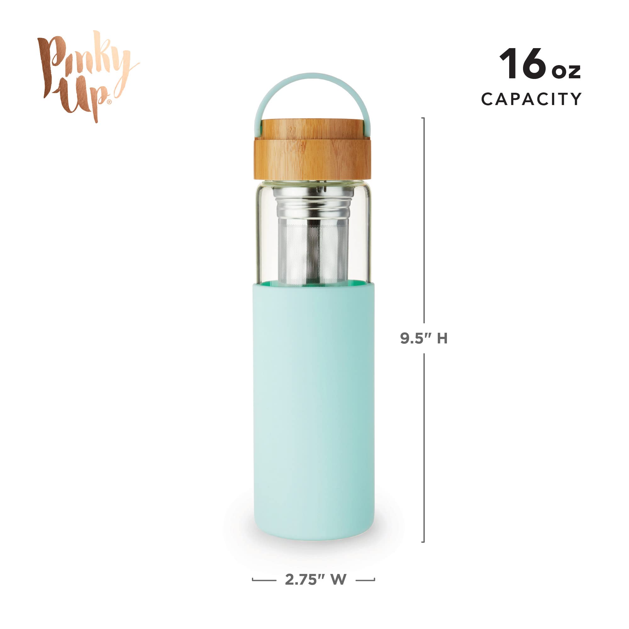 Dana Glass Travel Mug In Turquoise By Pinky Up