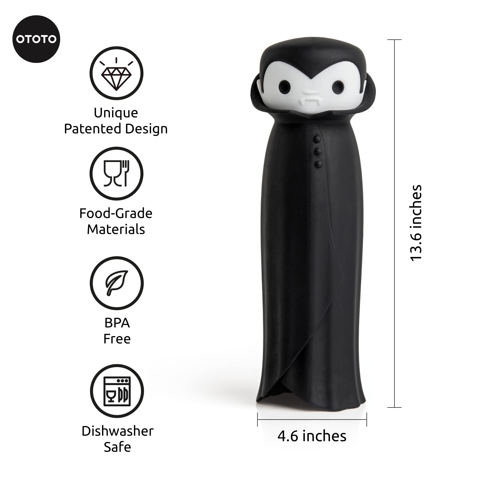 OTOTO Drac N ' Roll Vampire Garlic Roller  Silicone Garlic Peeler Tube  Silicone Tube Roller for Halloween - Kitchen Gadget for Garlic  Garlic Tube  Garlic Roller Peeler  Garlic Tool
