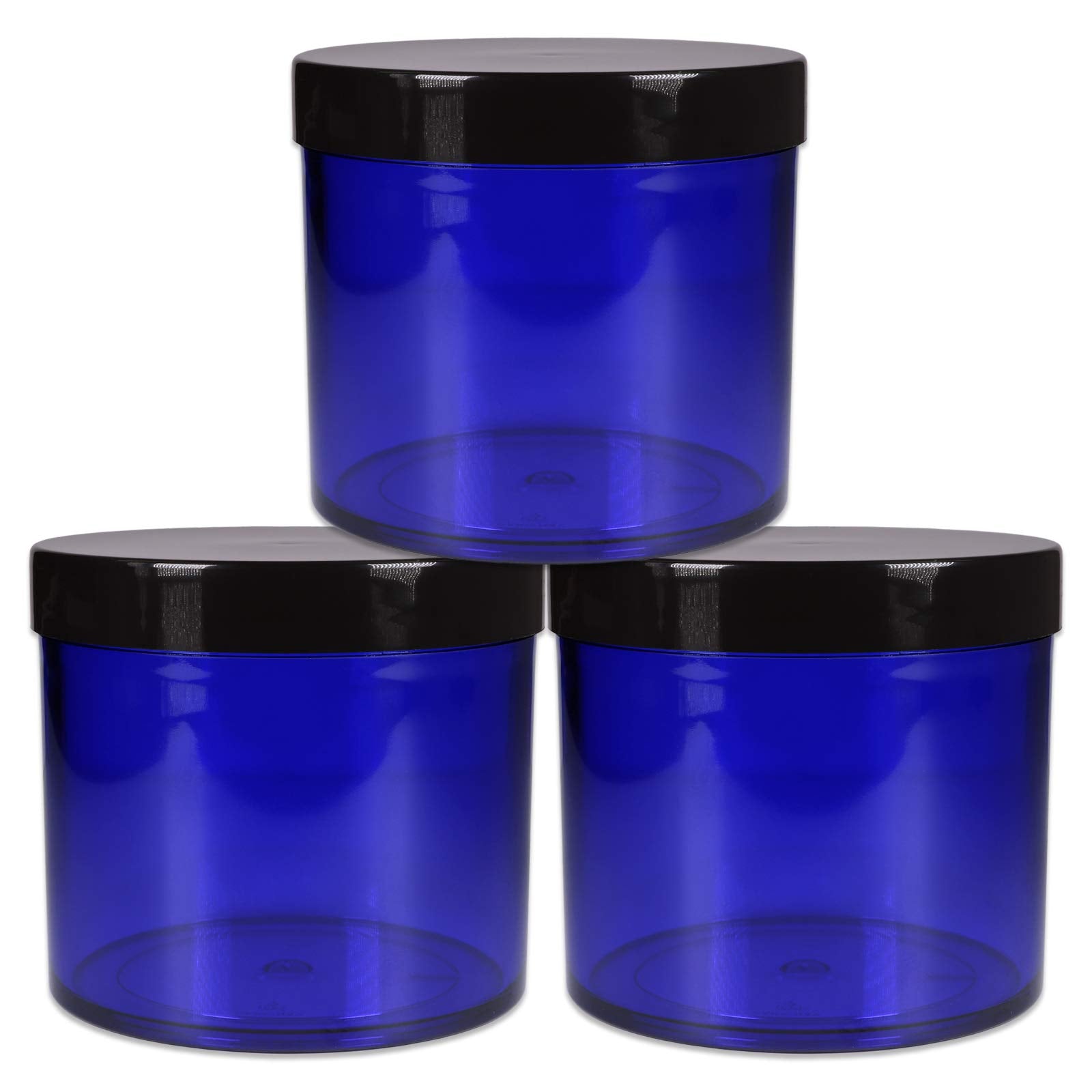 Beauticom 10 Oz. (300G /300Ml) (Quantity: 3 Packs) Thick Wall Round Leak Proof Clear Acrylic Jars With Lids For Cream, Salves (3