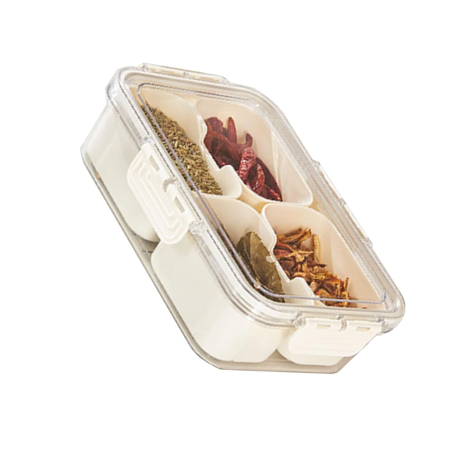Baitahaus 4 Jar Small Spice Box With Airtight Lids