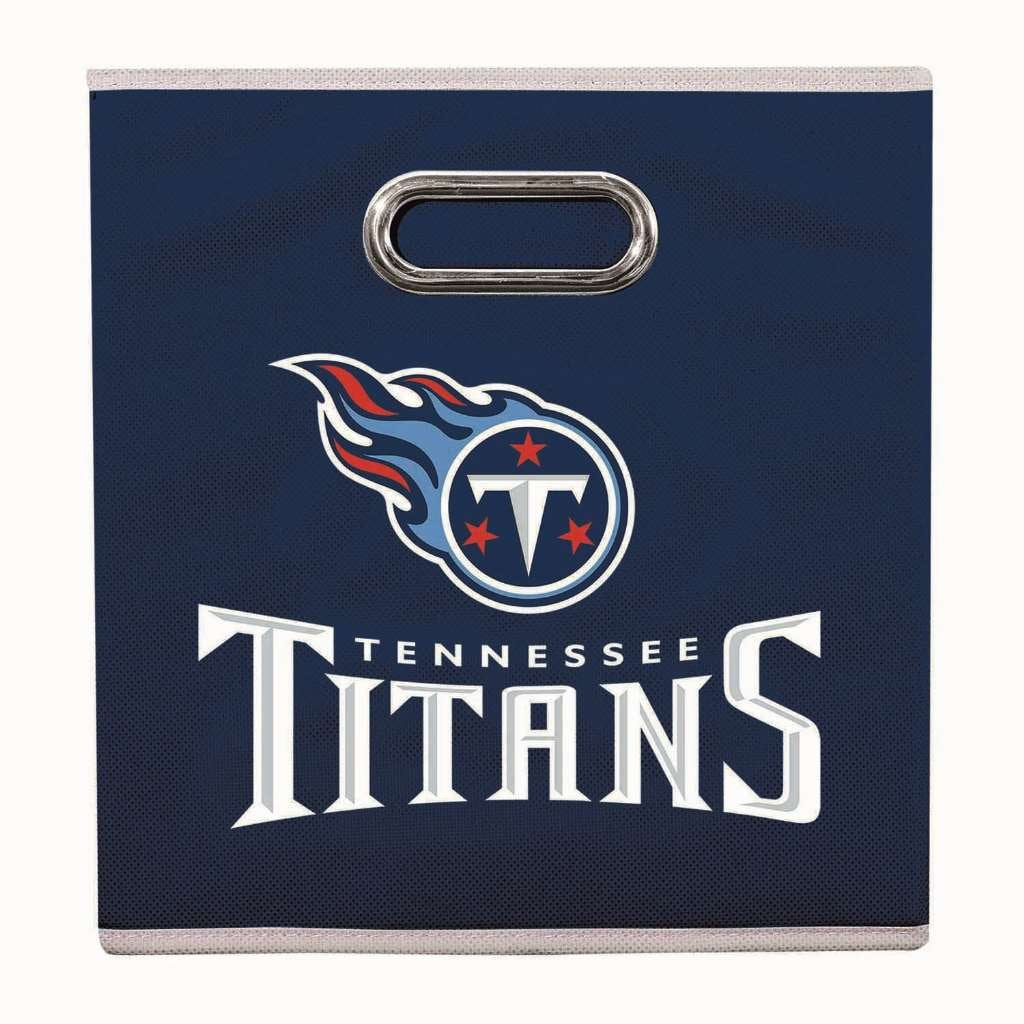 Franklin Sports Nfl Tennessee Titans Collapsible Storage Bin Nfl Folding Cube Storage Container Fits Bin Organizers Fabric Nfl T
