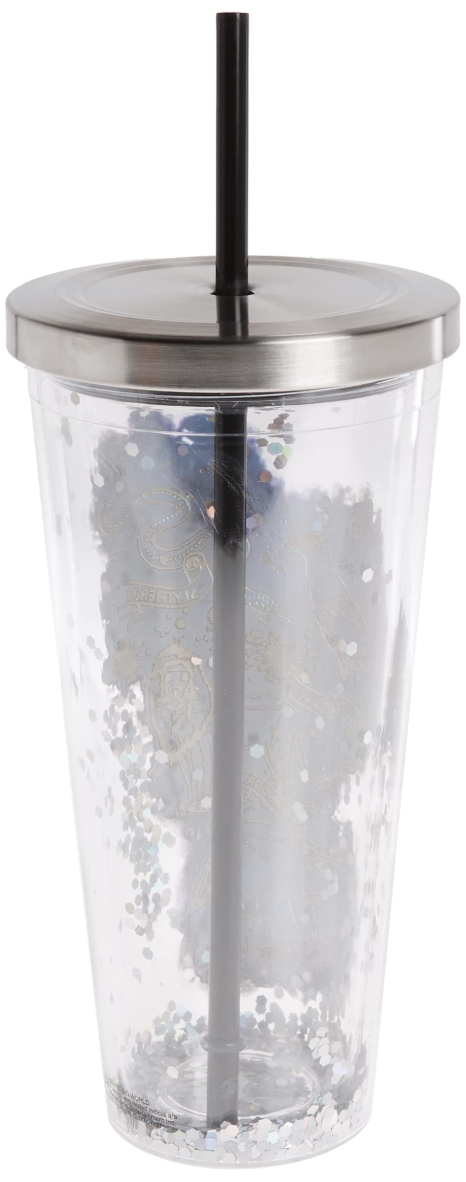 Spoontiques - Harry Potter Tumbler - Constellation Glitter Cup With Straw - 20 Oz - Acrylic - Multicolored