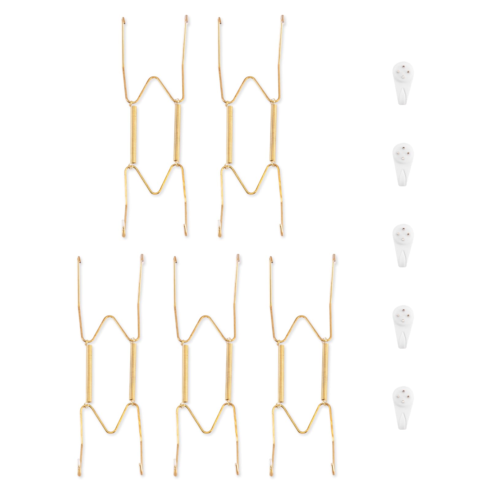 Bilillo 5 Pack Plate Hangers for The Wall, Suitable for 8-10 inch Art Plate, Stainless Steel Invisible Heavy Duty Wire Plate Hol