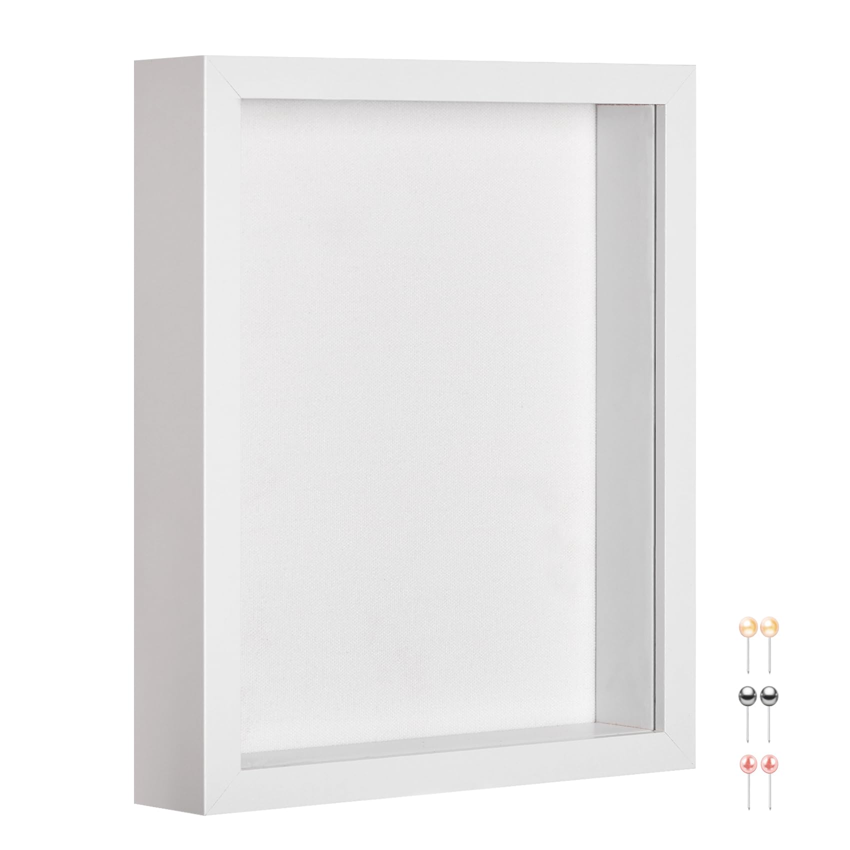 MUXIUNT 12x16 Shadow Box Picture Frame Display Case with Soft Linen Back-Thickened Panel,Large White Deep Shadow Box Frame 12x16
