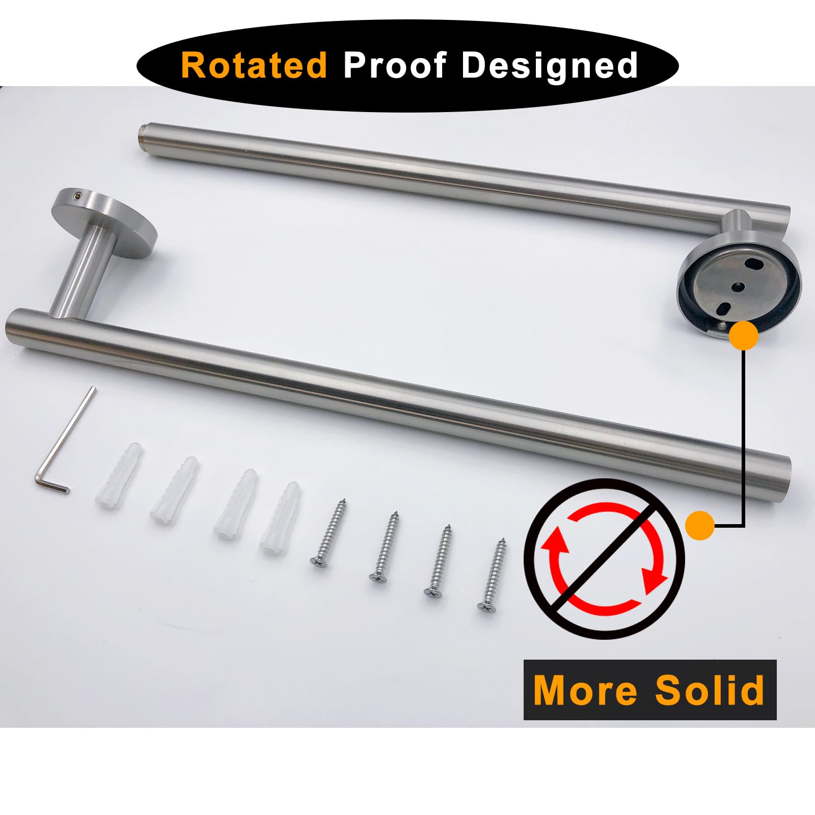 Brushed Nickel Bath Towel Bar Single Bars Towel Rack Rod Classic Wall Mounted SUS304 Stainless Steel Bathroom Towel Holder Toilet Kitchen Towel Shelf Single Layer 27 inches