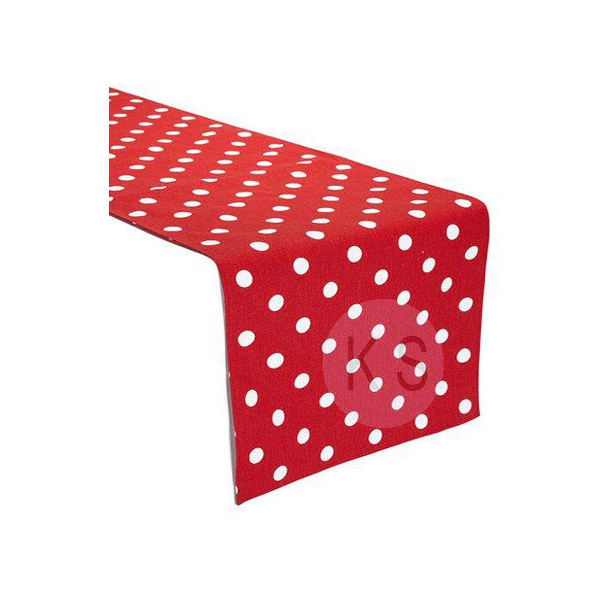 Red And White Polka Dot Table Runner 14''X108'' By Ks Linens