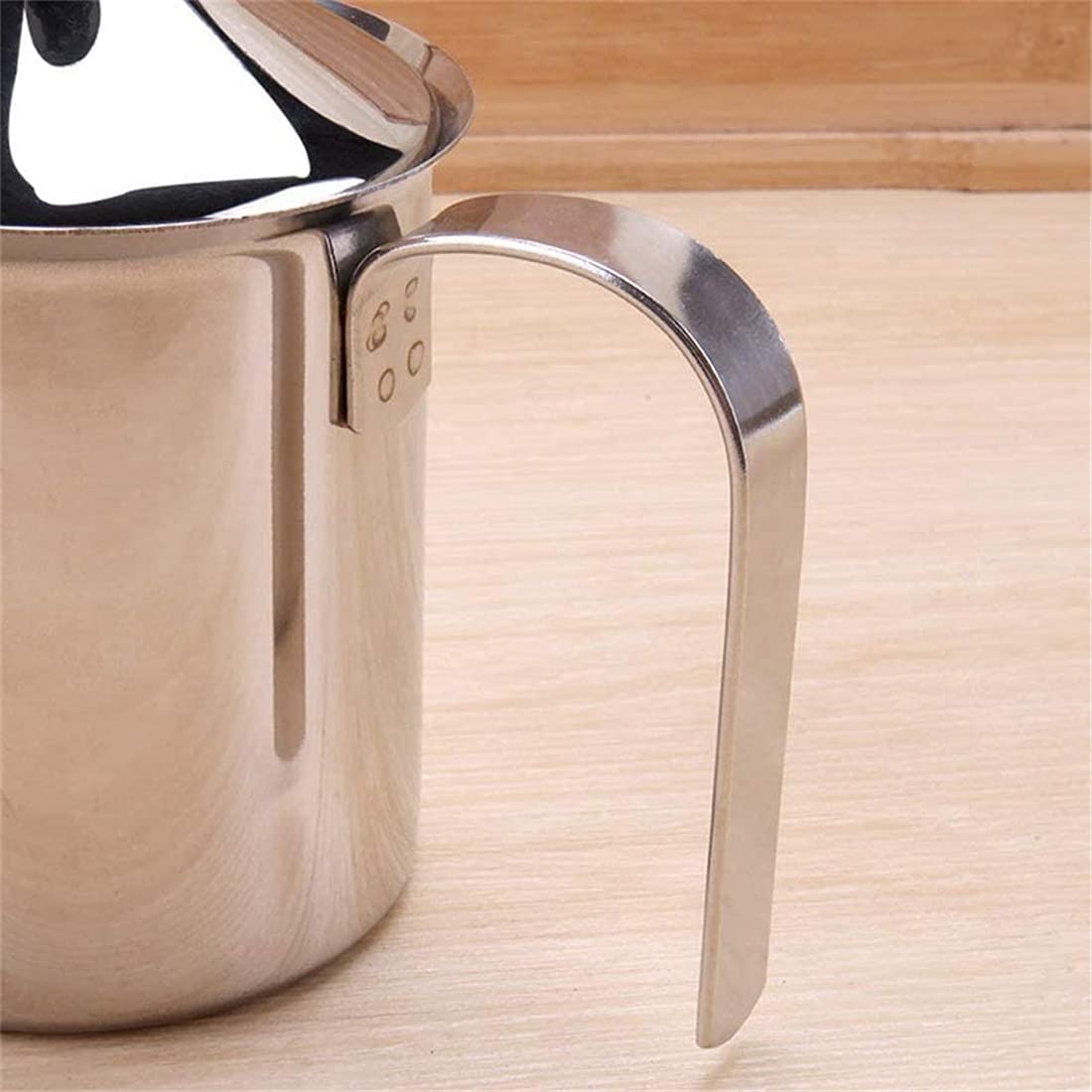 Sindh Stainless Steel Manual Milk Frother, Hand Pump Milk Foamer With Filter Screen For Cappuccino Coffee Latte Hot Chocolate, 1