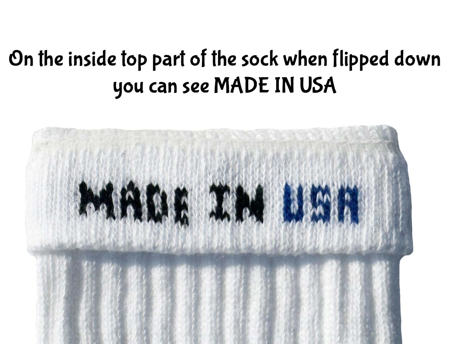 Skatersocks 19'' Mid Calf White Tube Socks With Royal Blue Stripes Style 3