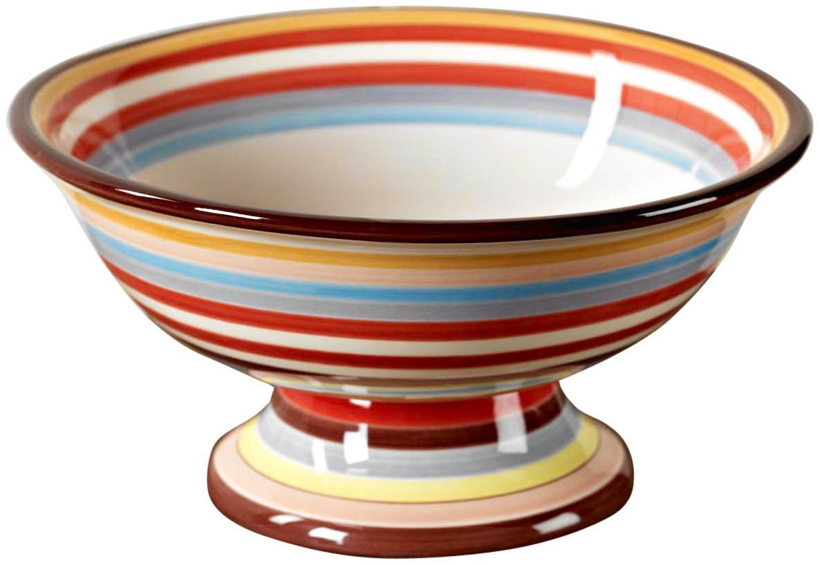Tabletop Lifestyles 11-Inch Footed Compote, Sedona Stripe