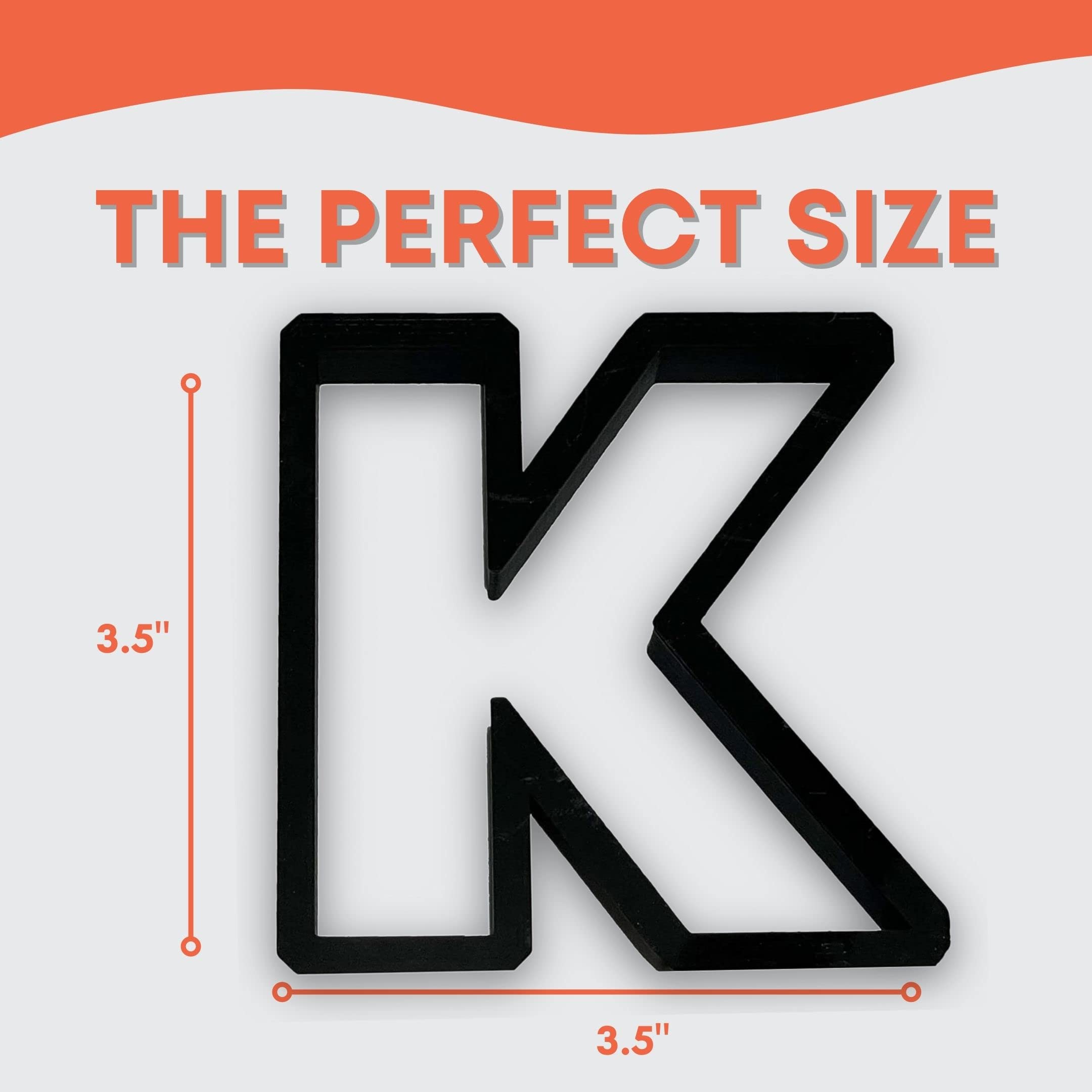 K Capital Block Letter Cookie Cutter With Easy To Push Design (3.5 Inch)