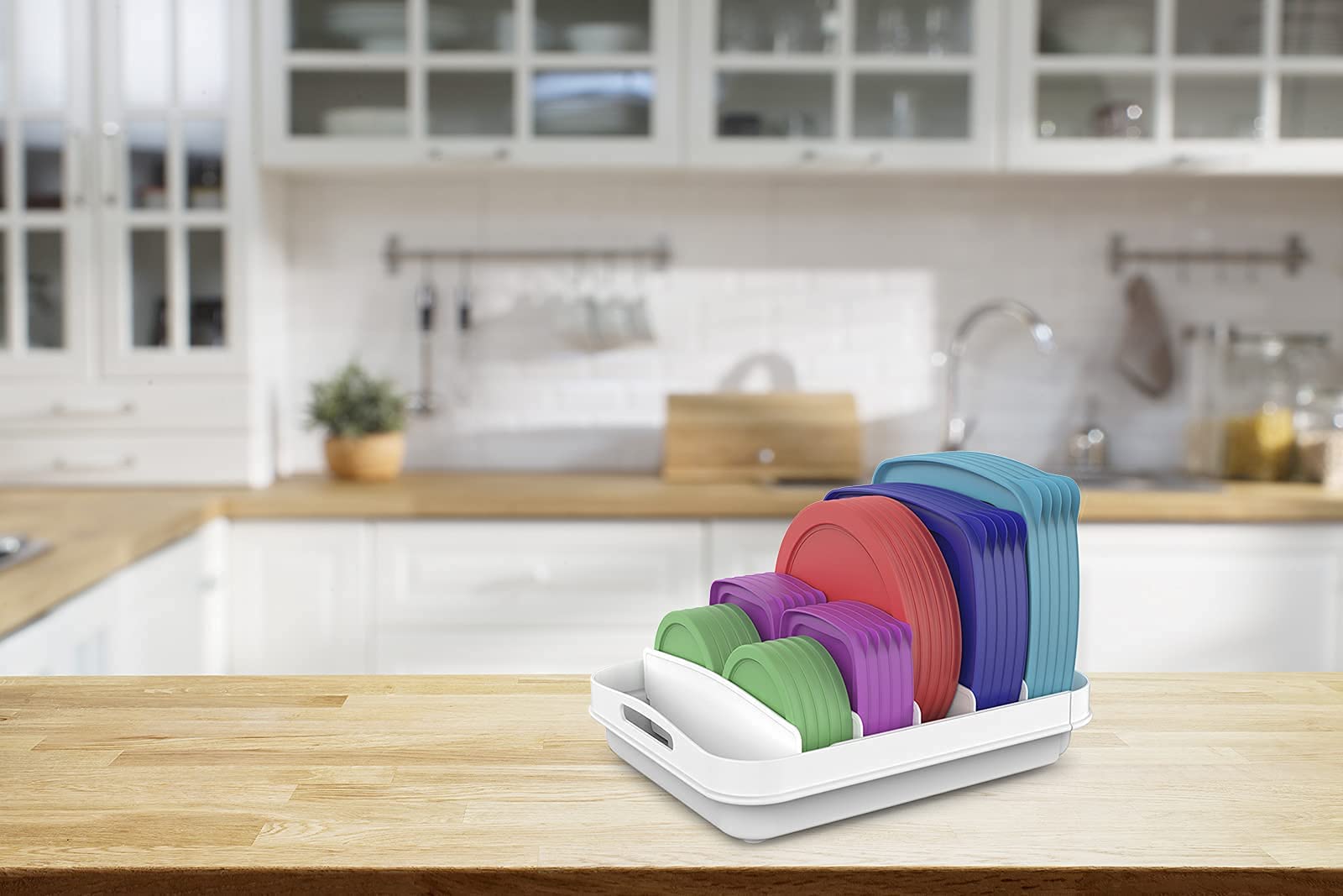 Everie Extendable Food Container Lid Organizer For 12 ' ' Deep Cabinets, Adjustable Length 13.4 '' - 20.5 '', Gs01-Ss