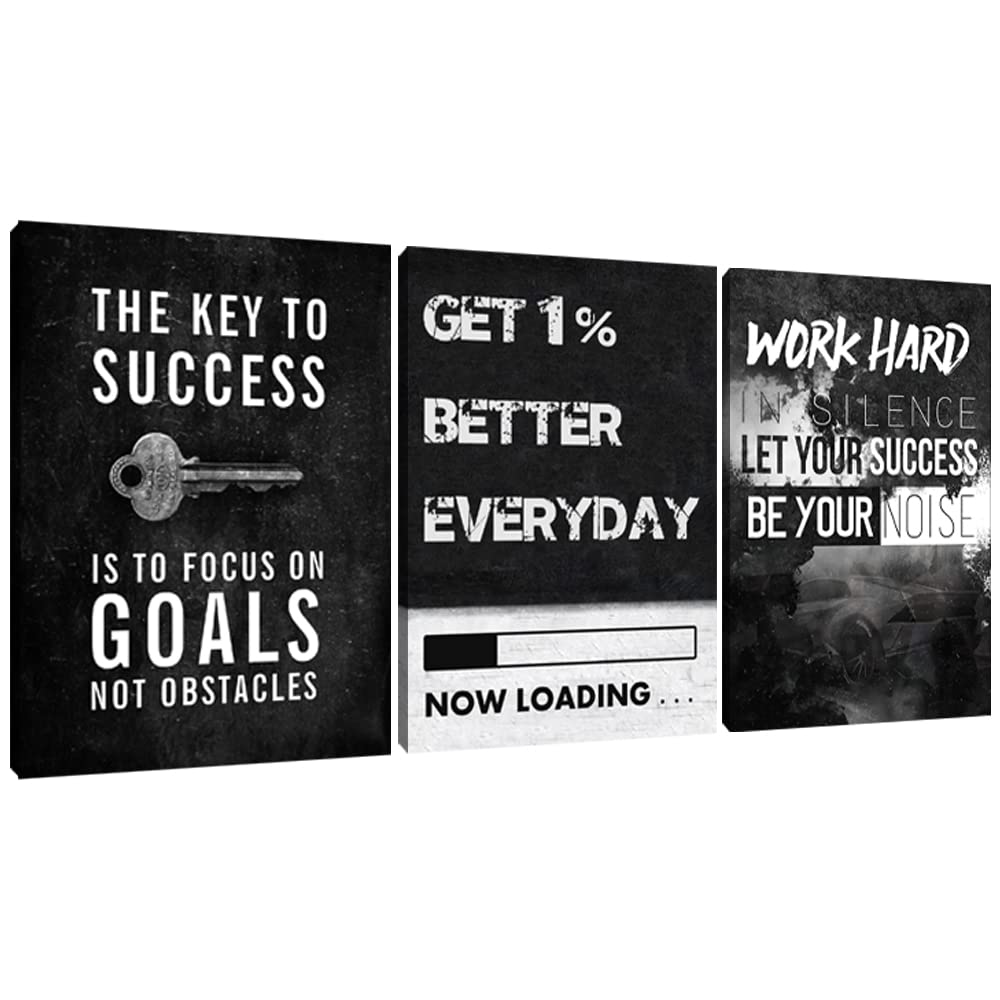 Yetaryy Motivational Poster Inspirational Wall Art 3 Pieces Canvas Painting Lion Artwork For Living Room Office Modern Home Deco