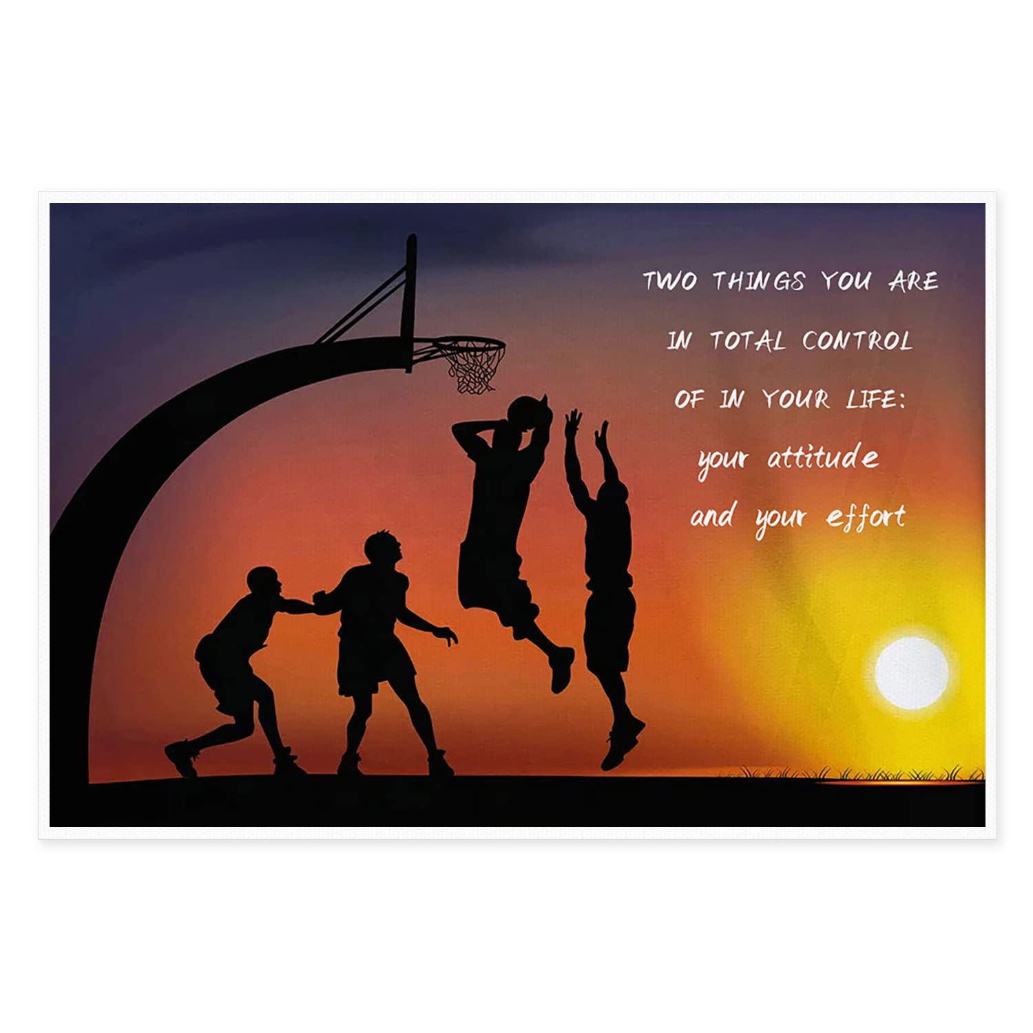 Two Things You Are In Total Control Canvas Painting Modern Abstract Wall Art Boys Play Basketball Inspirational Quote Posters An