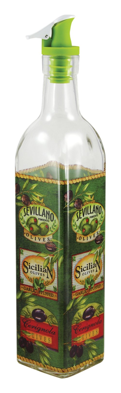 Grant Howard 16 Oz Sicilian Olives Oil And Vinegar Cruet, Clear