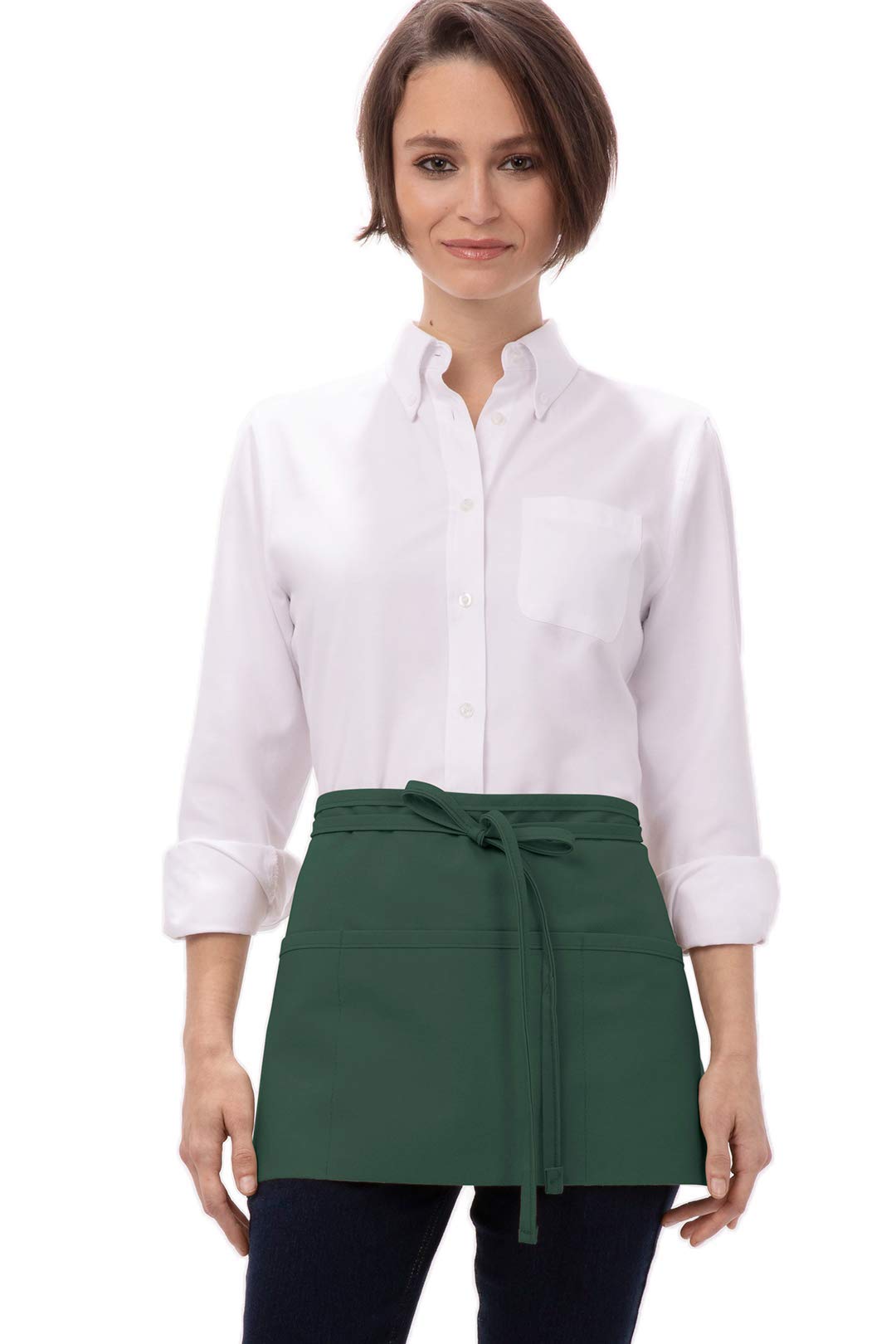 Chef Works F9 3Pocket Waist Apron, 12Inch Length By 23Inch Width, Hunter Green