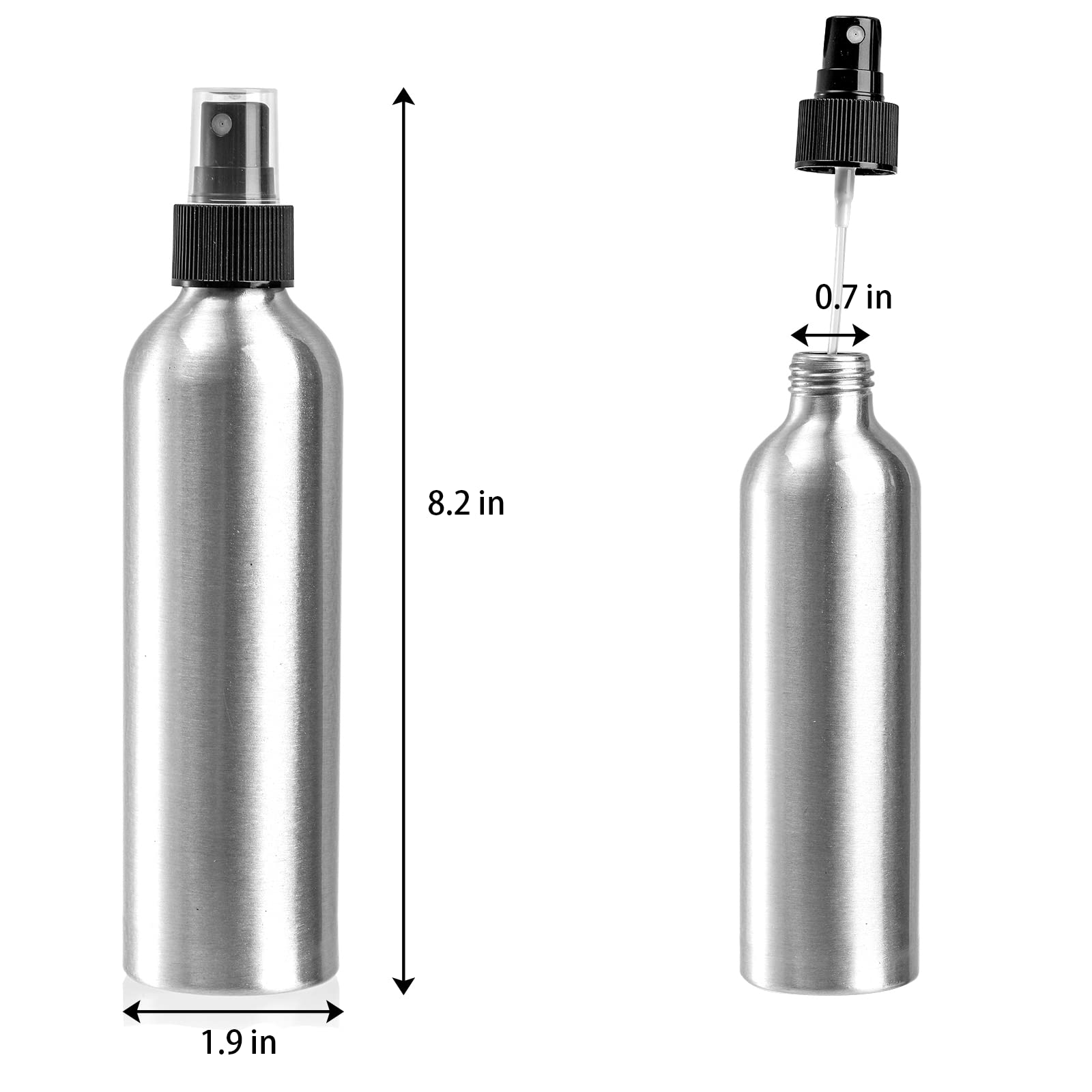 Youeon 9 Pack 8 Oz Fine Mist Spray Bottles, Refillable Aluminum Spray Bottles, Atomizer Water Spray Bottles, Reusable Bottles Wi