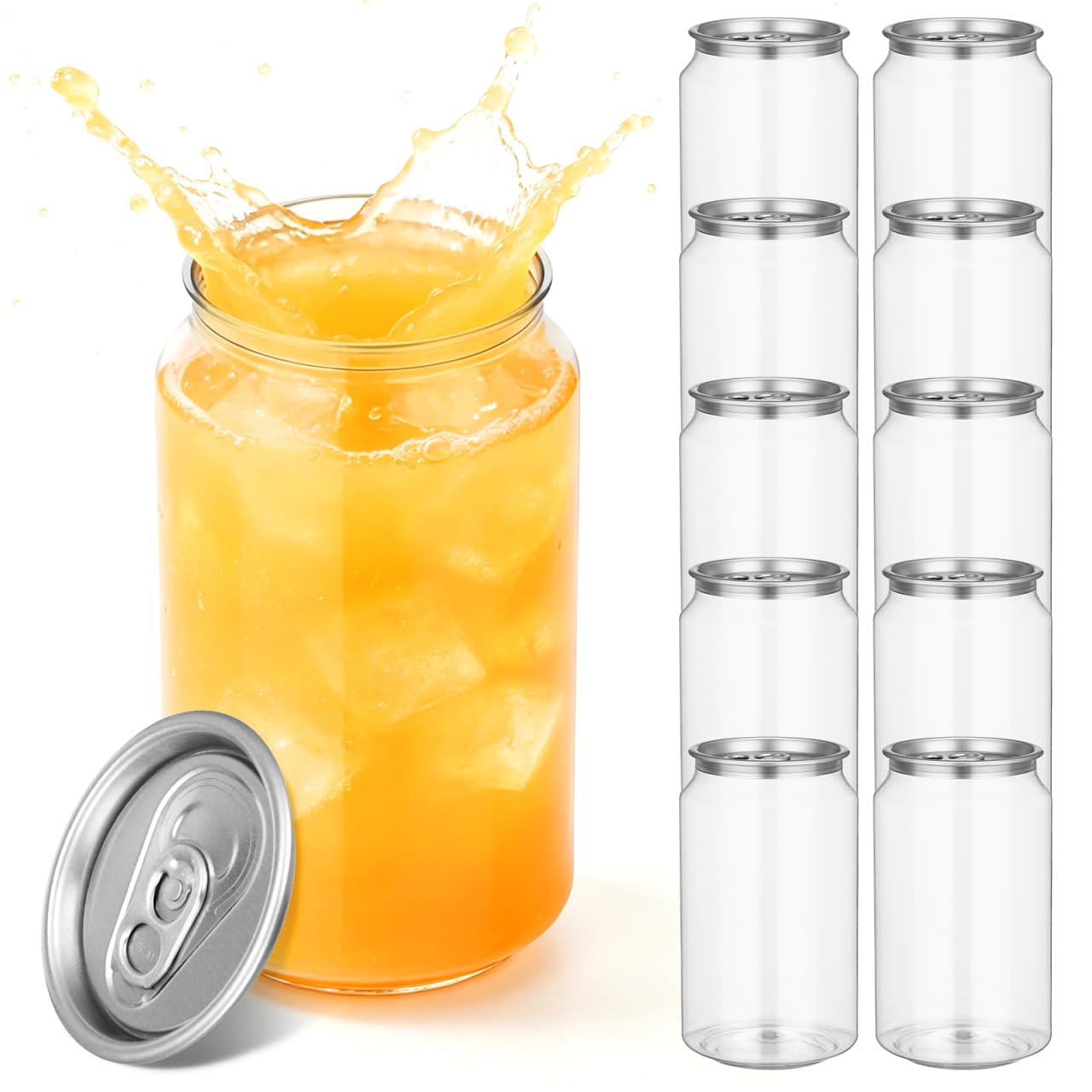 SEWCHICS 12pcs Clear Juice Bottles with Aluminum Cap, Empty Drink Container