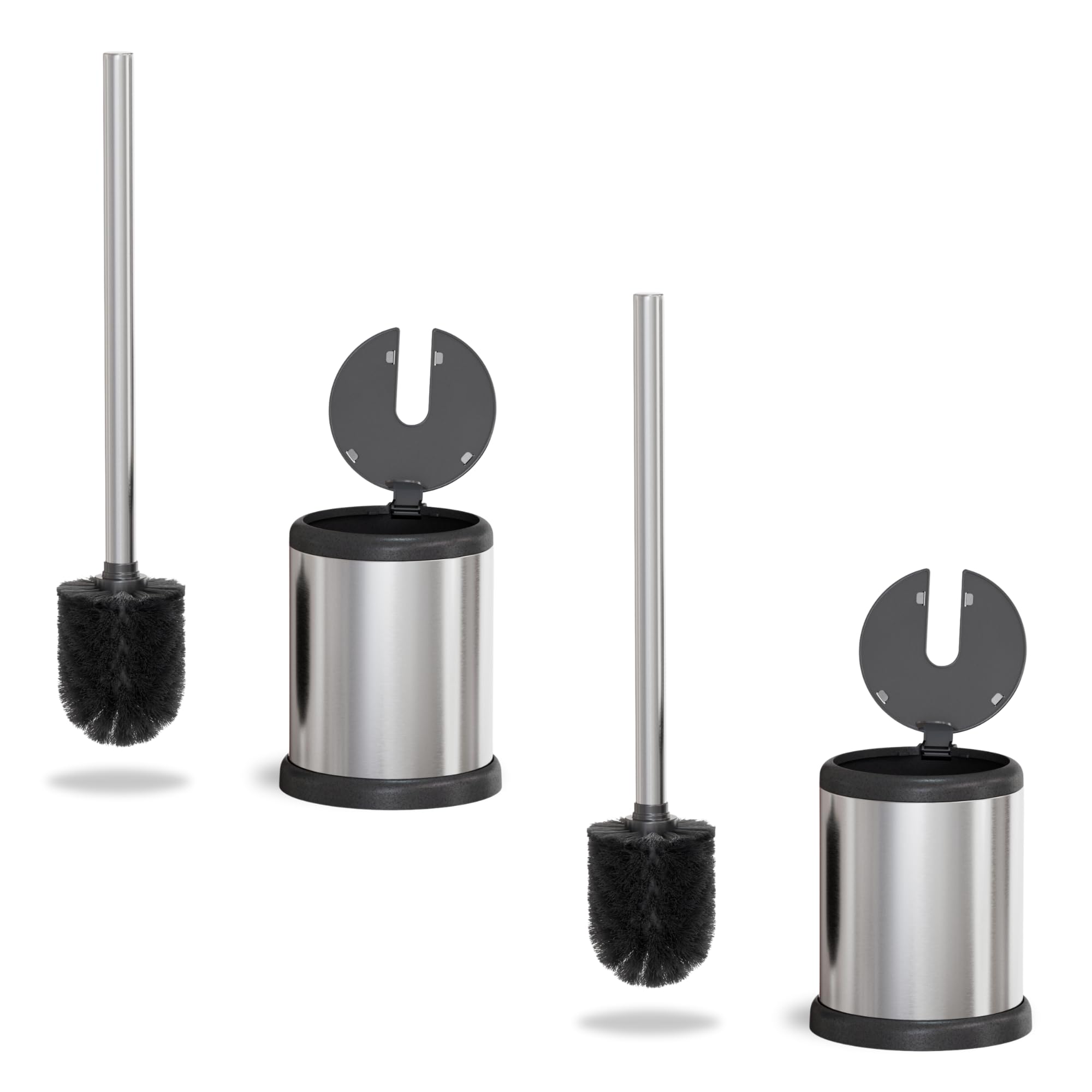 Toilettree Products Toilet Brush With Lid - Sleek Toilet Bowl Brush And Holder - Toilet Scrubber Brush Set With Heavy-Weight Bas