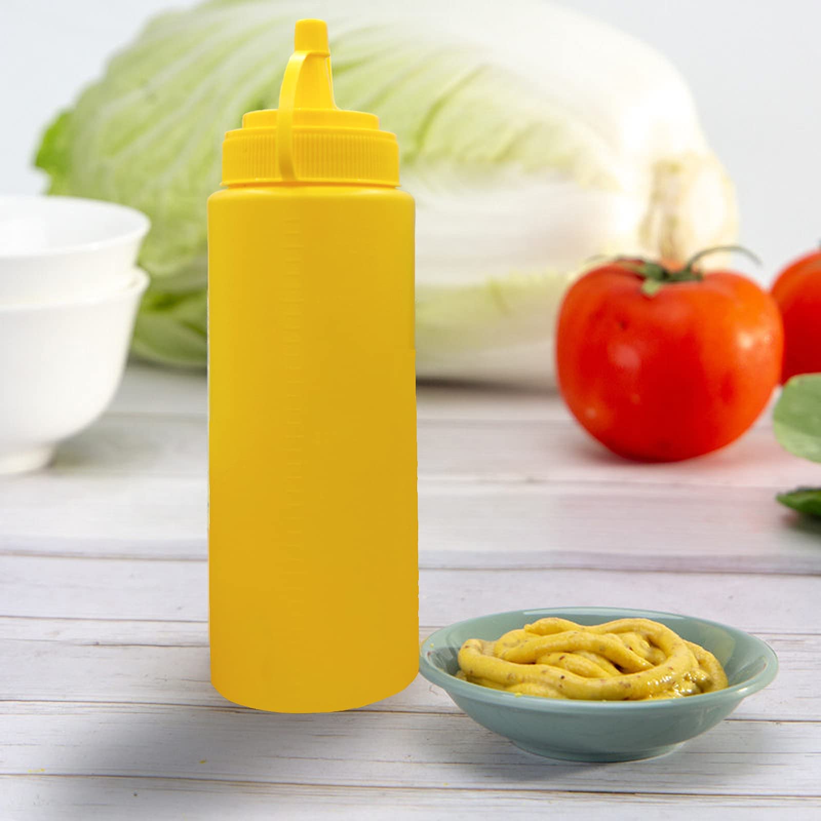 Condra Field Condiment Sauces Squeeze Bottles - (3Pcs-13.5Oz),With Leak-Proof Cap And Scale Line.Plastic Squeeze Squirt Bottles