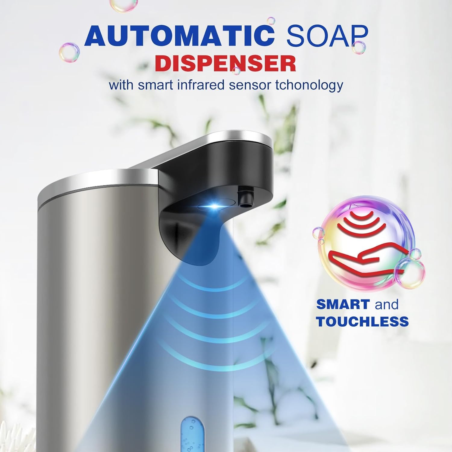 Automatic Soap Dispenser Touchless, 11.5Oz Waterproof Hand Soap And Liquid Dish Soap Dispenser With Ultra-Sensitive Infrared Sen