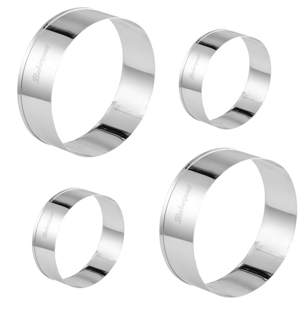 Bakerpan Stainless Steel Round Cookie Cutter Set, Circle Cookie Cutters, Biscuit Cutters (2 Inch & 3 Inch)