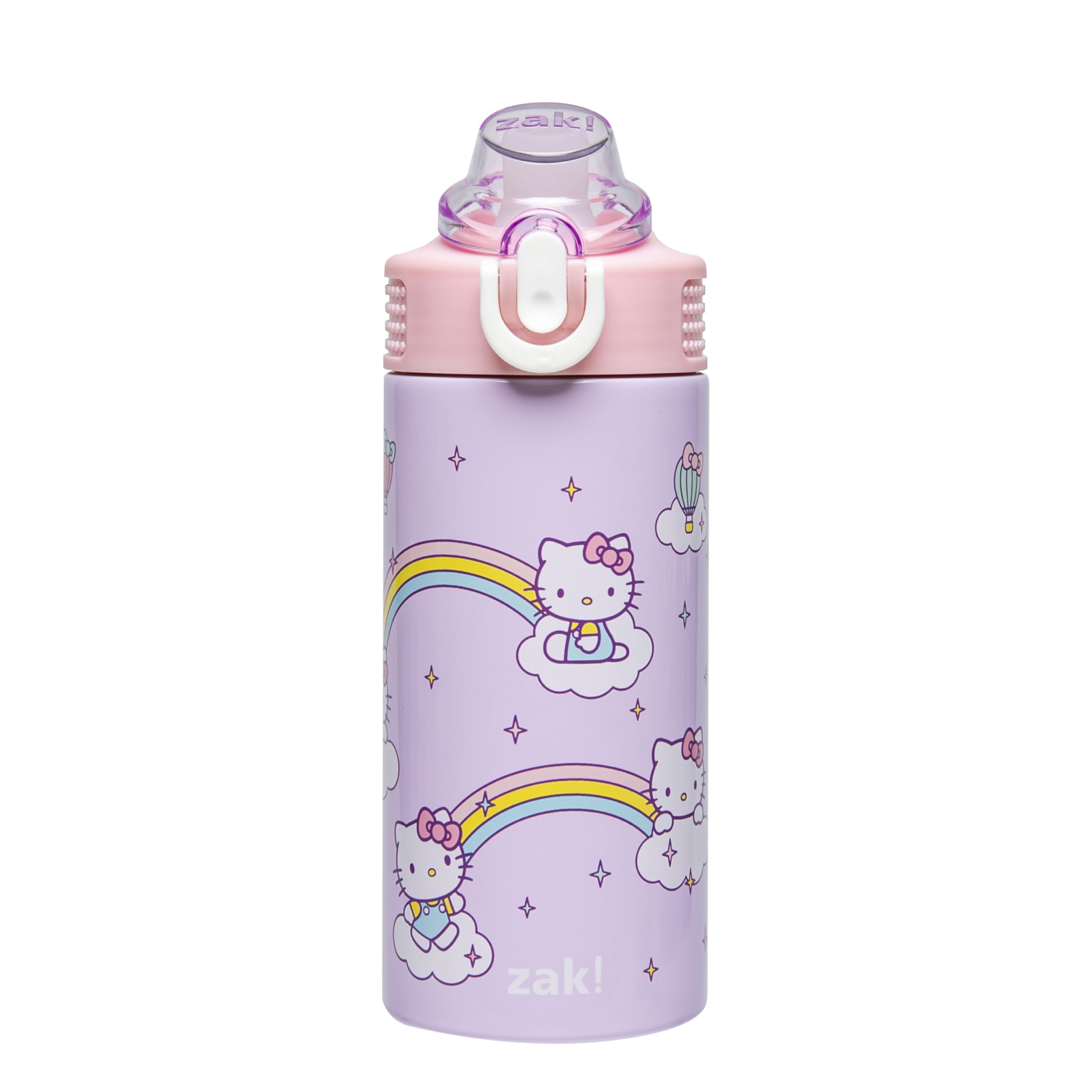 Zak Designs Sanrio Sage Kids Water Bottle For School or Travel, 14oz Stainless Steel Water Bottle With Straw, Handle, and Leak-P