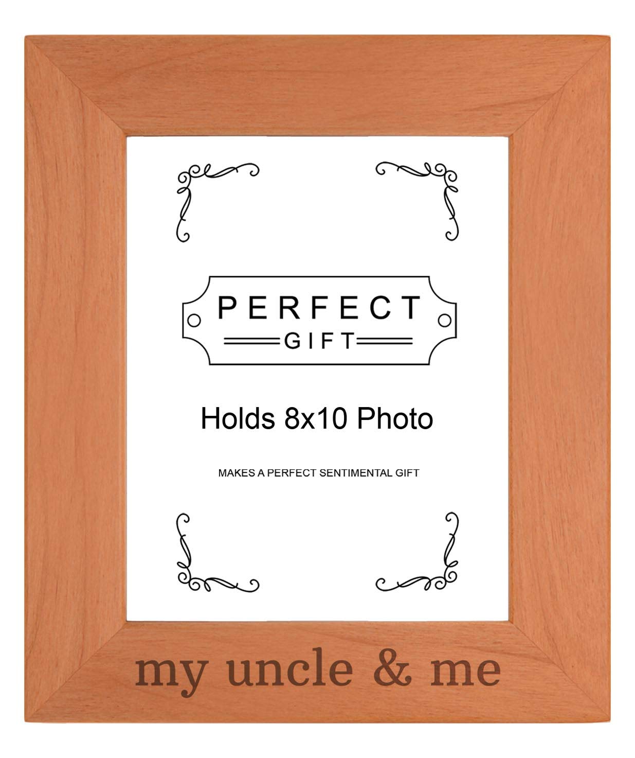 ThisWear Sentimental Frame My Uncle & Me Wood Engraved 8x10 Portrait Picture Frame