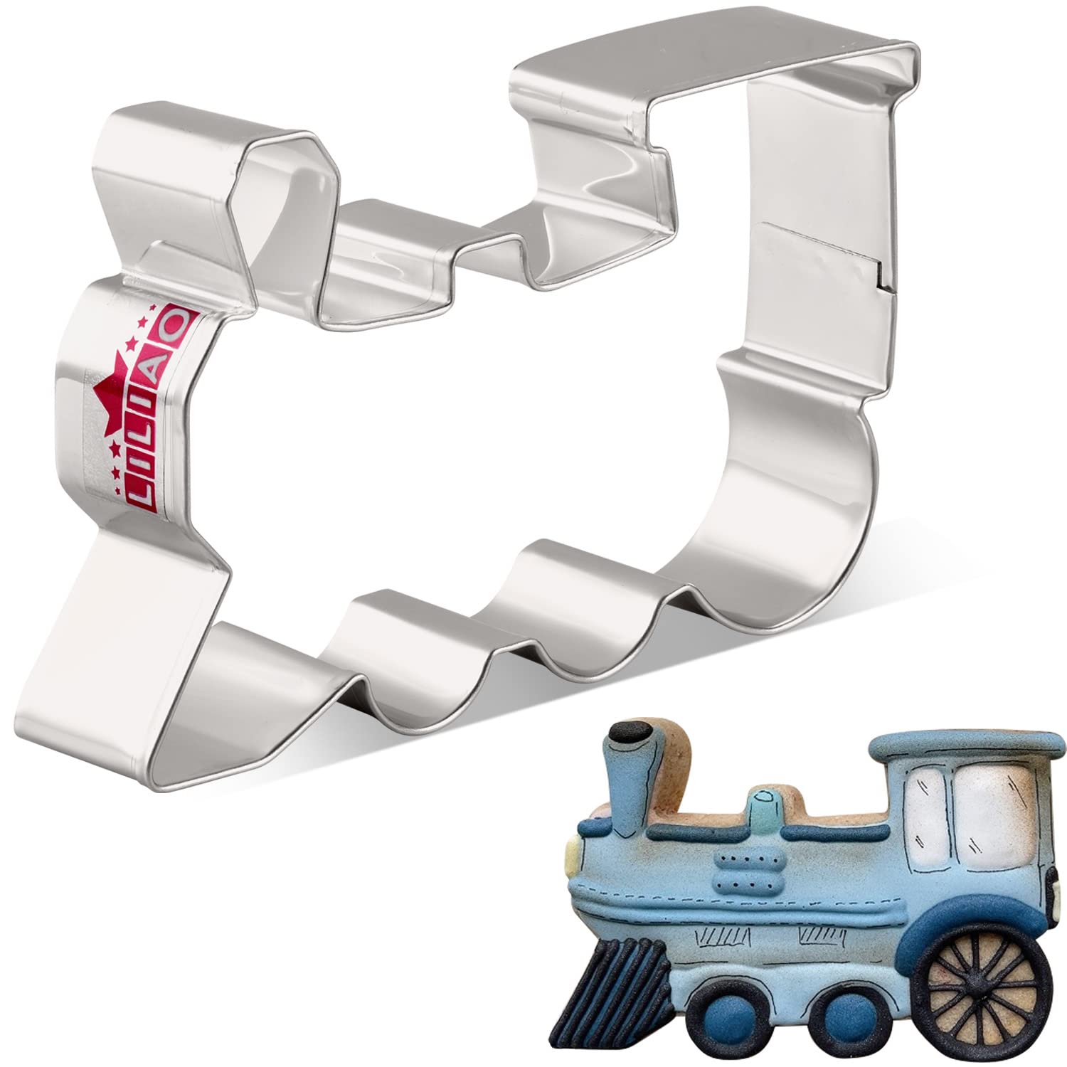Liliao Train Cookie Cutter - 4.4 X 2.9 Inches - Stainless Steel