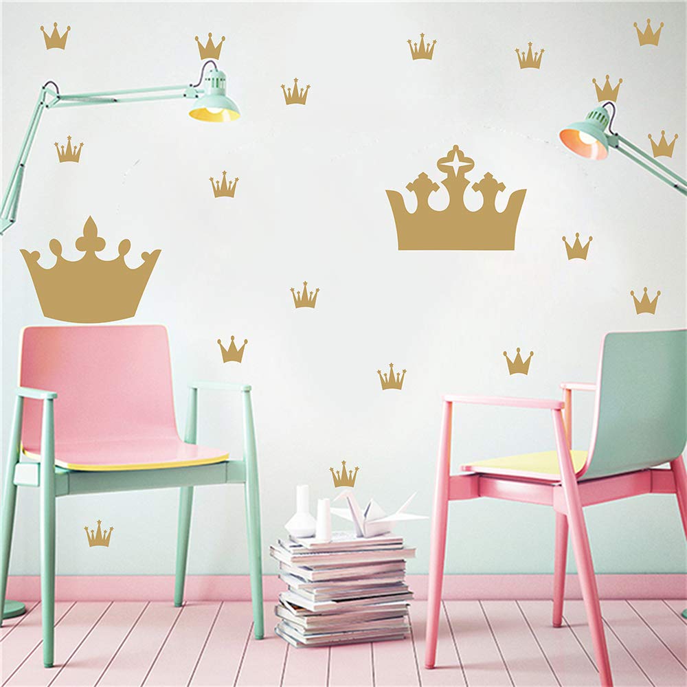 Crown Wall Decals For Girls Bedroom Kids Room Decals Nursery Wall Decals, Princess Crowns Wall Stickers, Crown In The Wall Remov